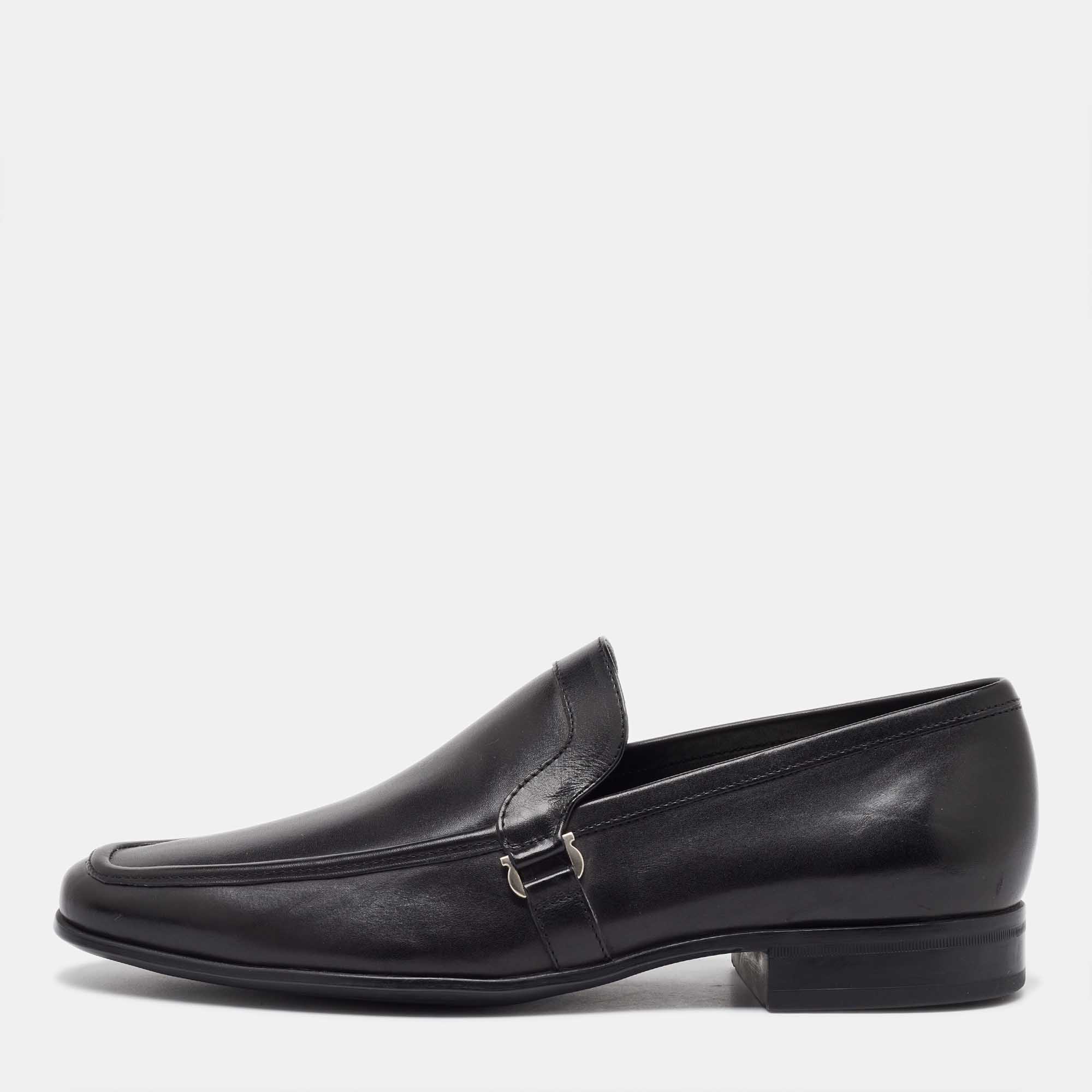 

Salvatore Ferragamo Black Leather Penny Loafers Size 41.5