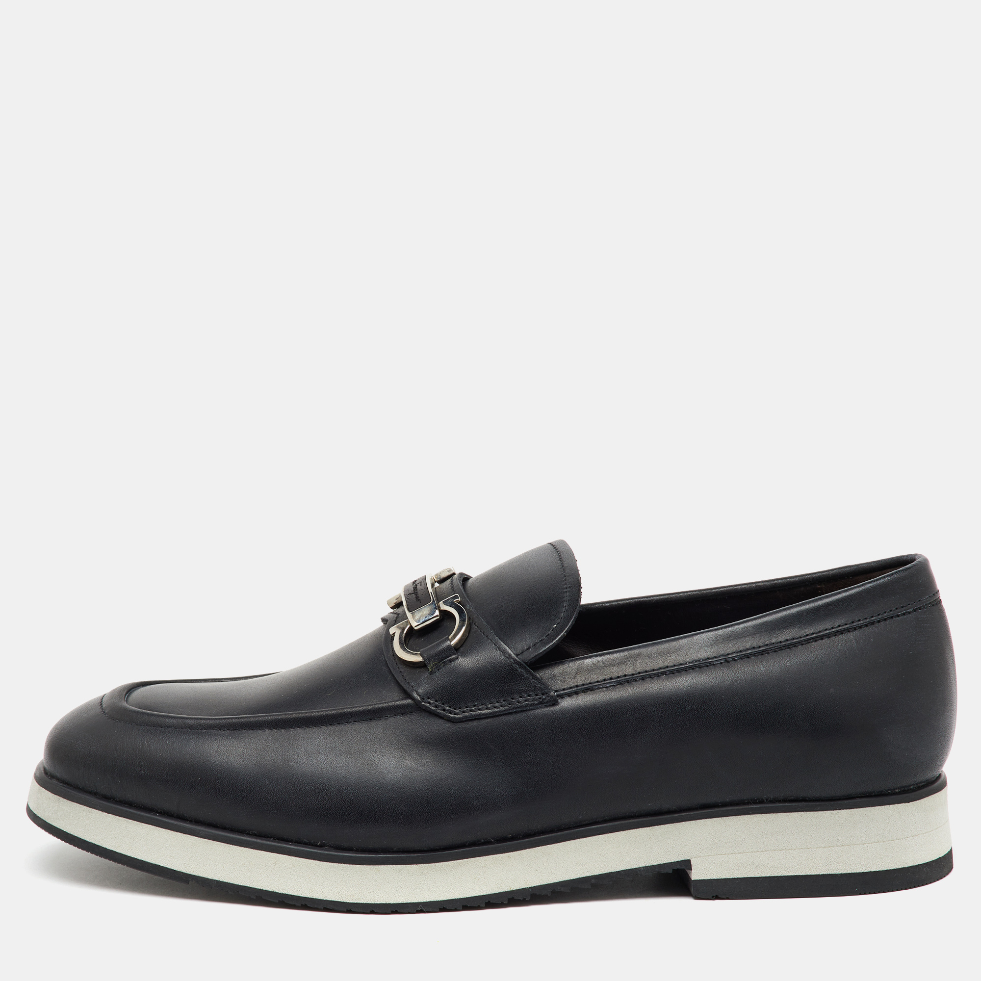 

Salvatore Ferragamo Black Leather Gancini Slip On Loafers Size 41
