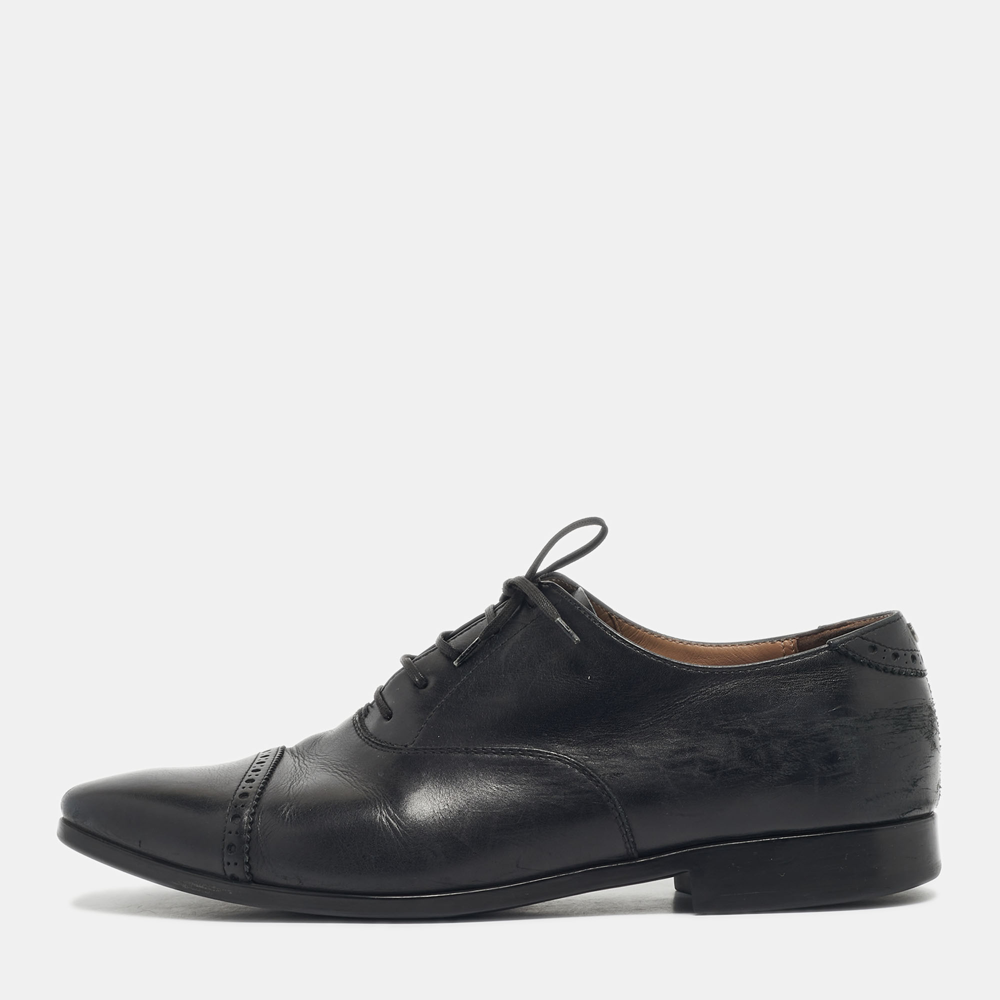 

Salvatore Ferragamo Black Leather Lace Up Oxfords Size 43