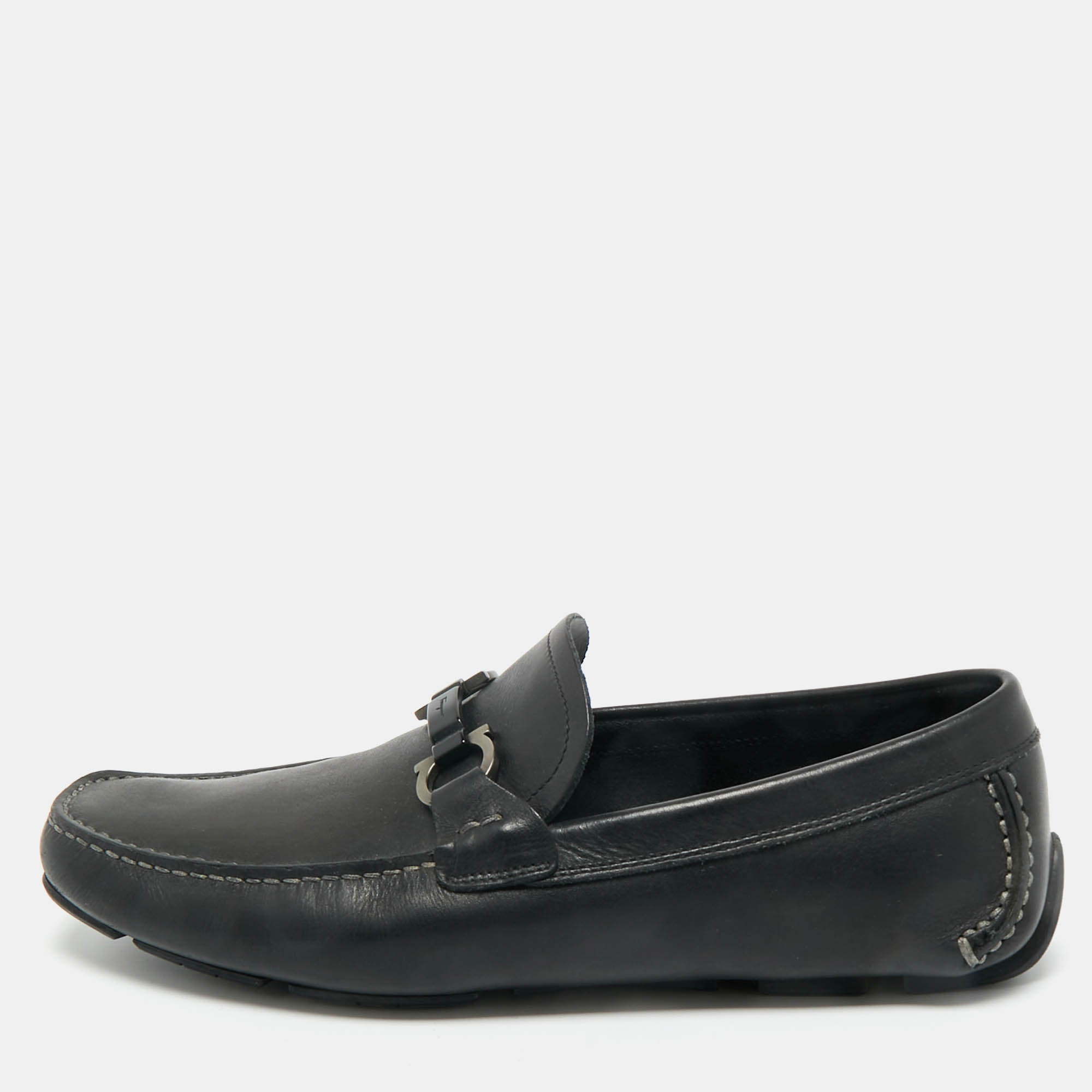 

Salvatore Ferragamo Black Leather Peter Slip On Loafers Size 41