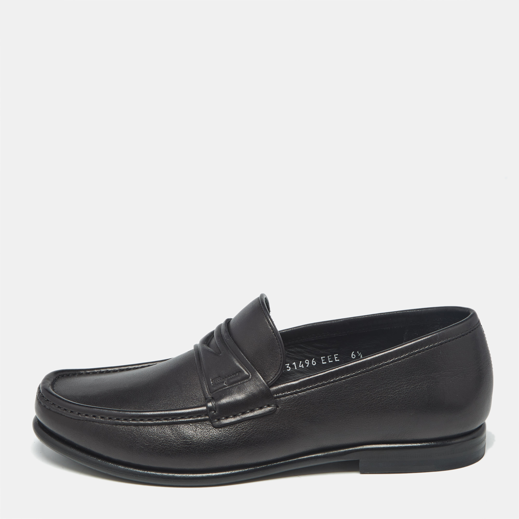 

Salvatore Ferragamo Black Leather Slip On Loafers Size 40.5