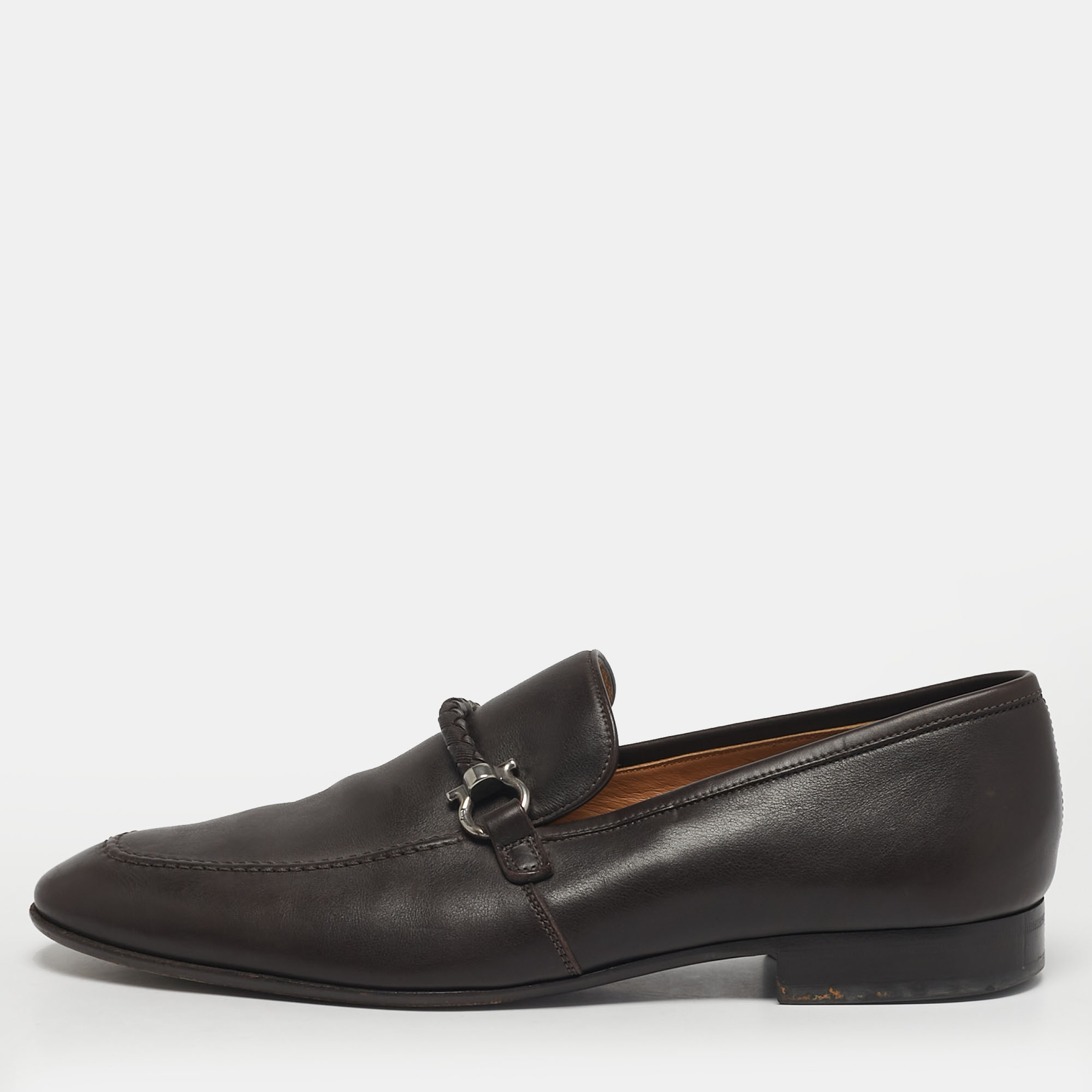 

Salvatore Ferragamo Gancini Size 42.5 Brown Leather Loafers