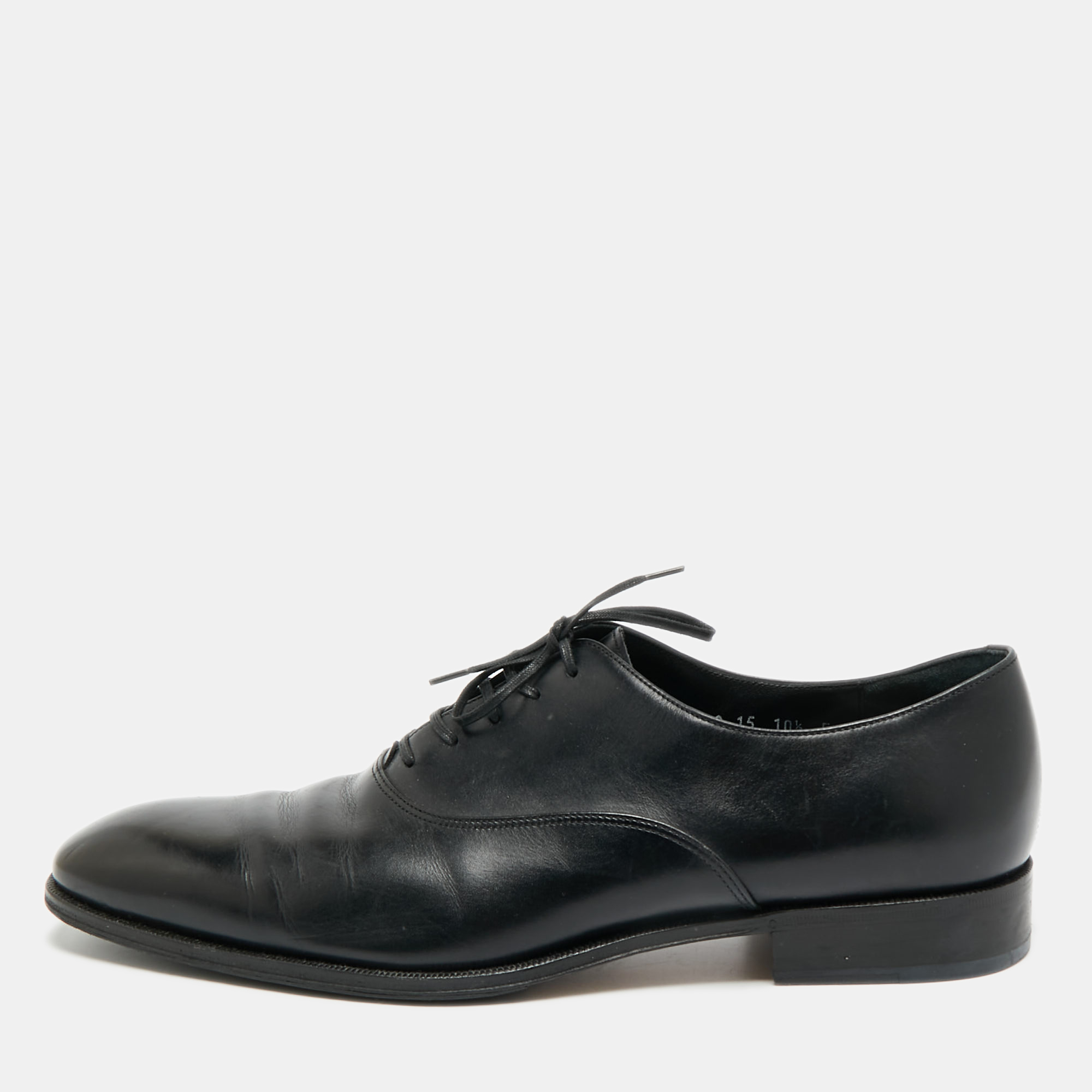 

Salvatore Ferragamo Size 44.5 Black Leather Oxfords