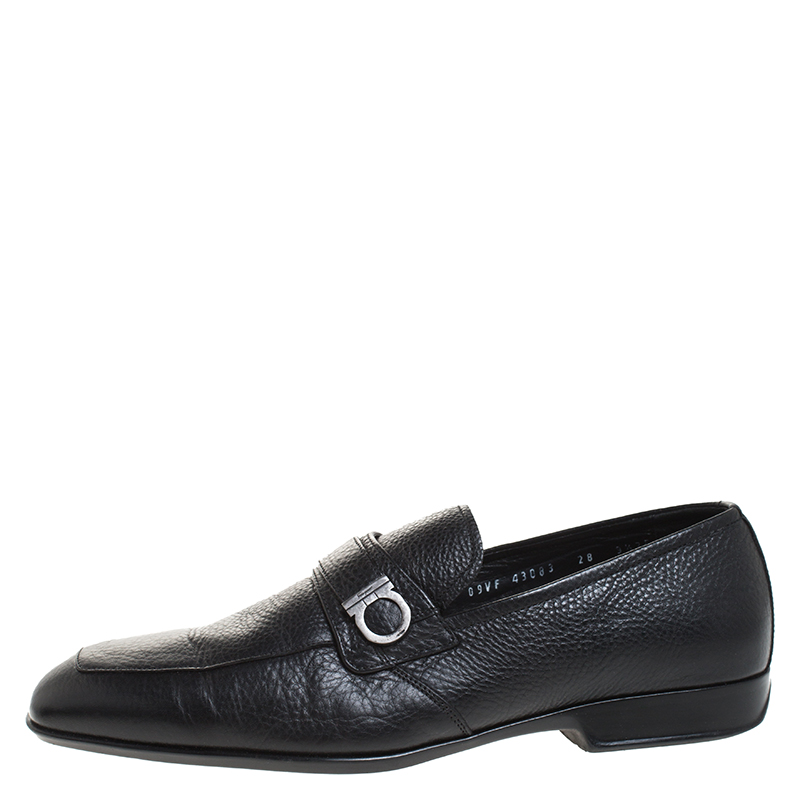 

Salvatore Ferragamo Black Leather Gancini Loafers Size