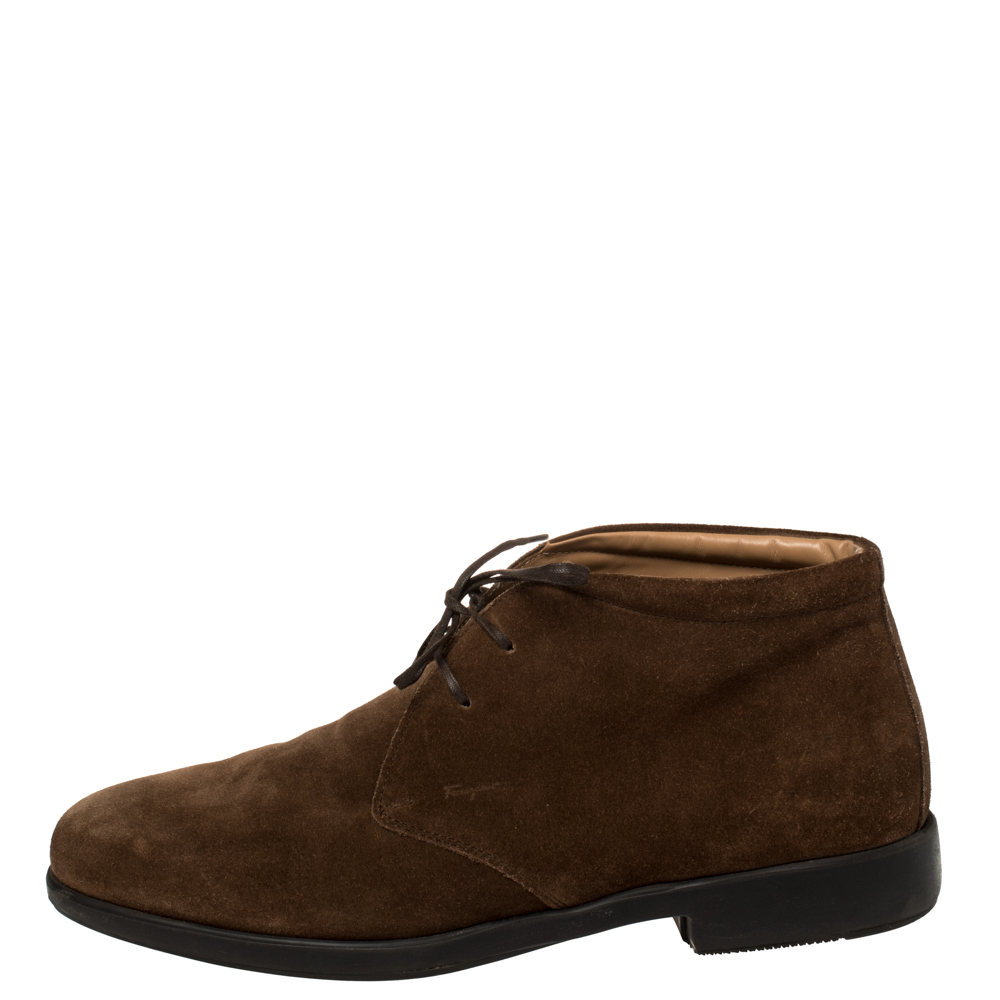 

Salvatore Ferragamo Brown Suede Desert Ankle Boots Size