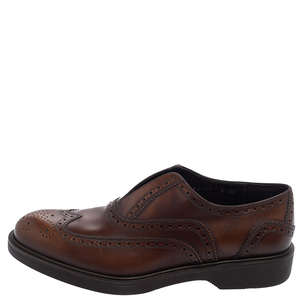 

Salvatore Ferragamo Brown Leather Brogue Oxford Size