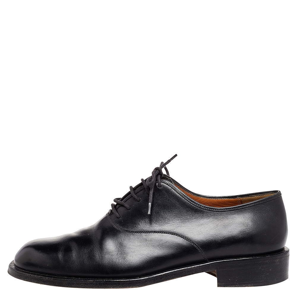 

Salvatore Ferragamo Black Leather Lace Up Oxford Size