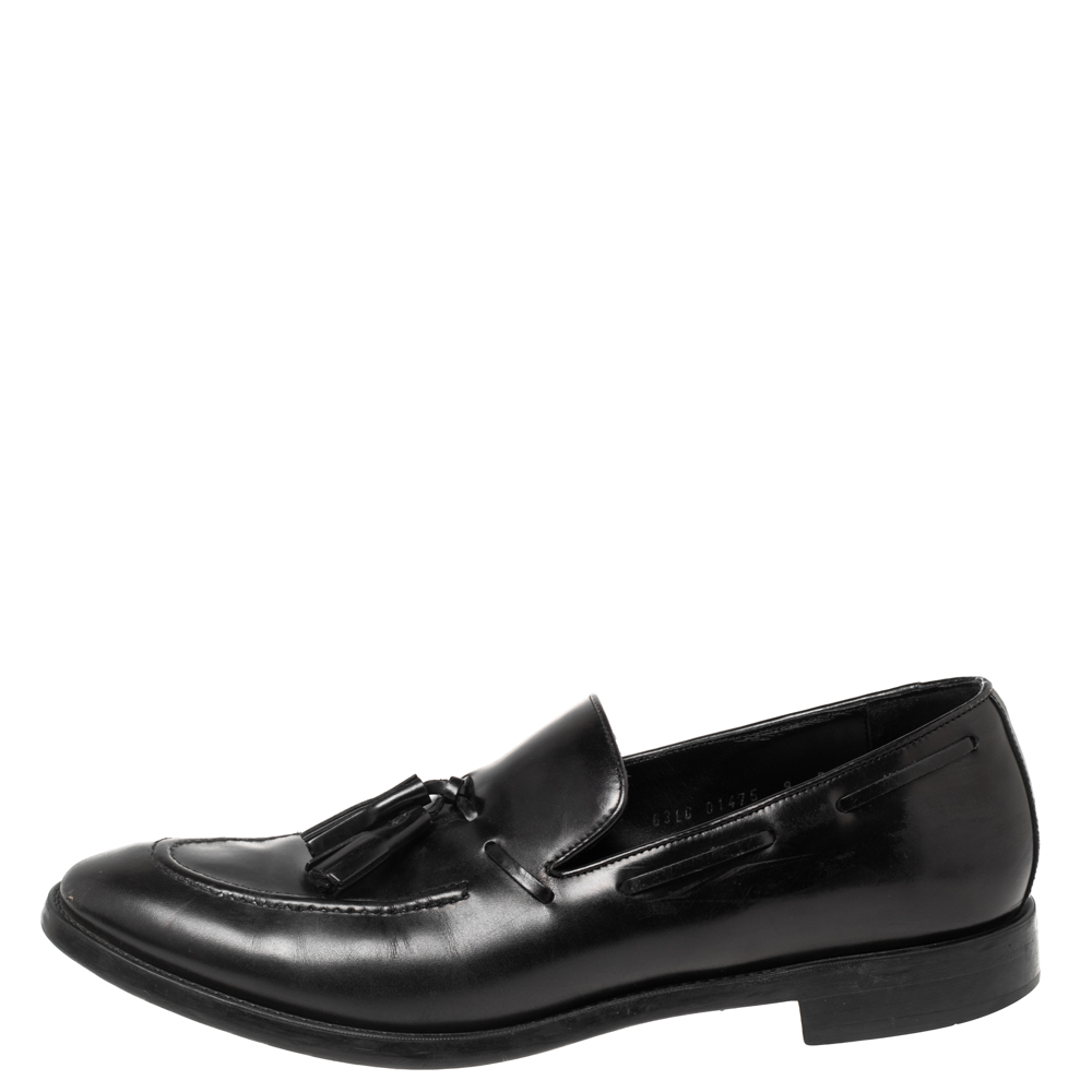 

Salvatore Ferragamo Black Leather Loreno Tassel Loafers Size