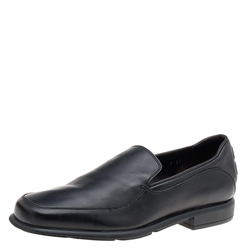 

Salvatore Ferragamo Black Leather Slip On Penny Loafers Size
