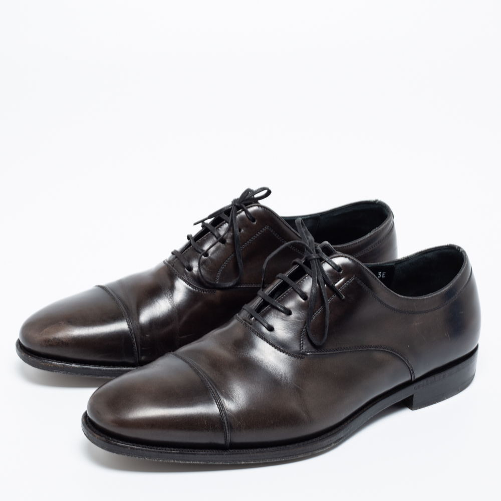 

Salvatore Ferragamo Two Tone Leather Aiden Oxfords Size, Black