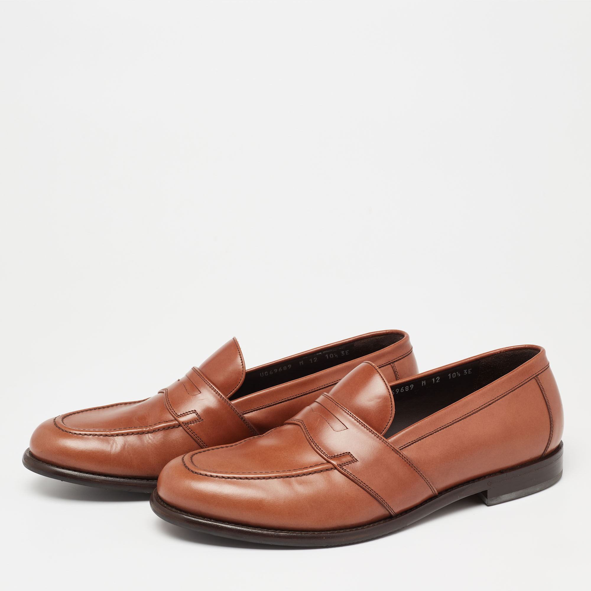 

Salvatore Ferragamo Brown Leather Penny Loafers Size