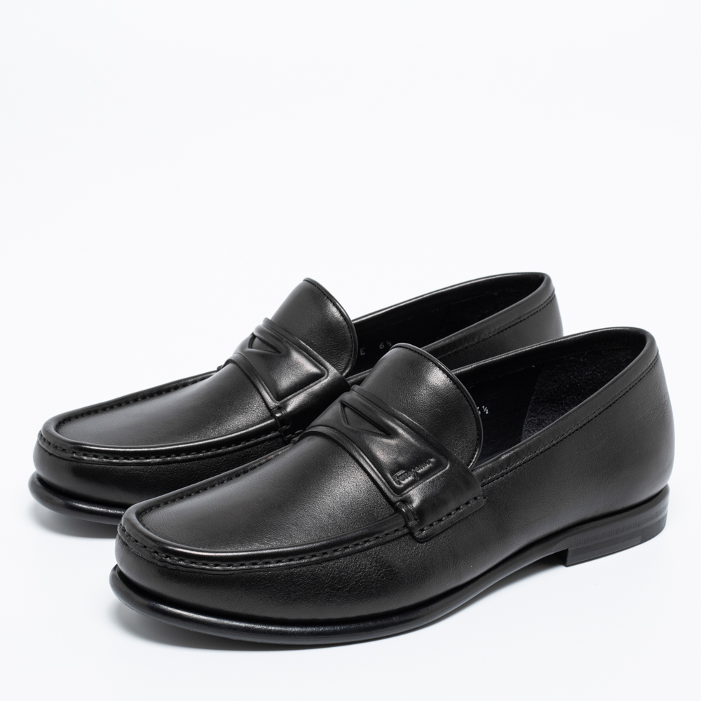 

Salvatore Ferragamo Black Leather Connor Loafers Size