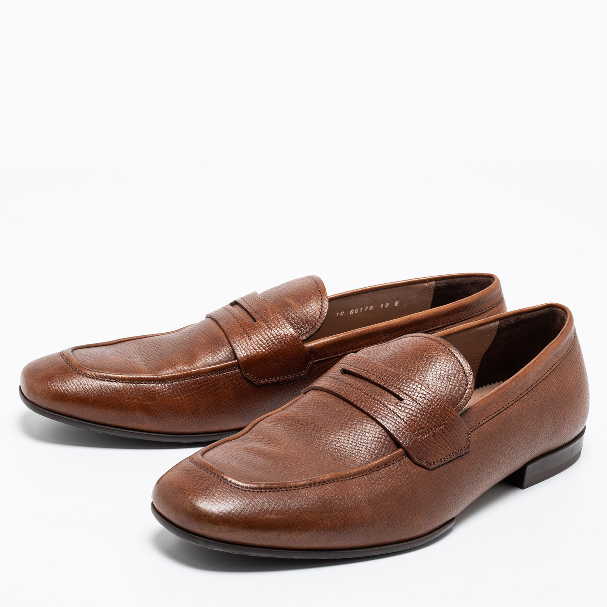 

Salvatore Ferragamo Brown Leather Connor Loafers Size