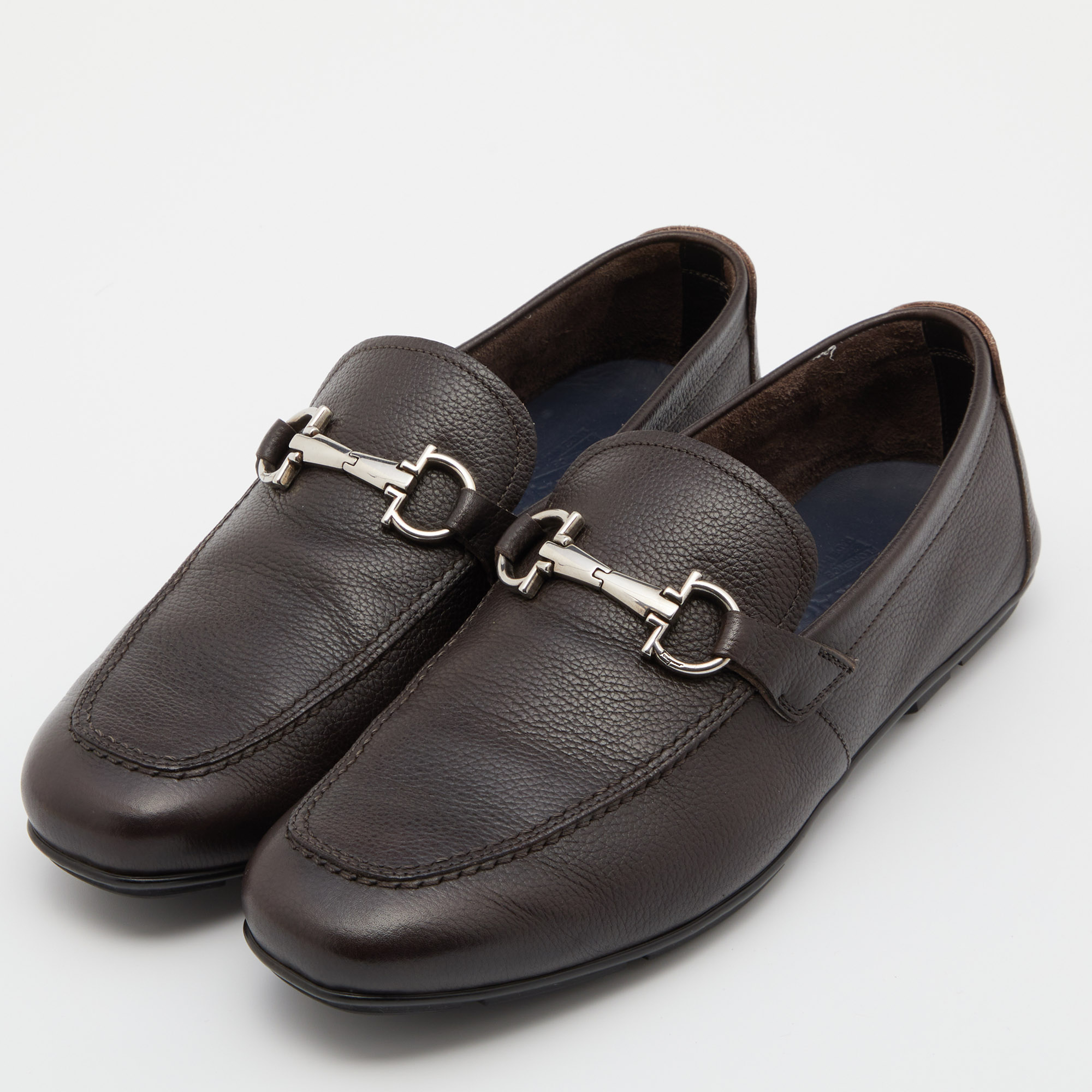 

Salvatore Ferragamo Brown Leather Loafers Size