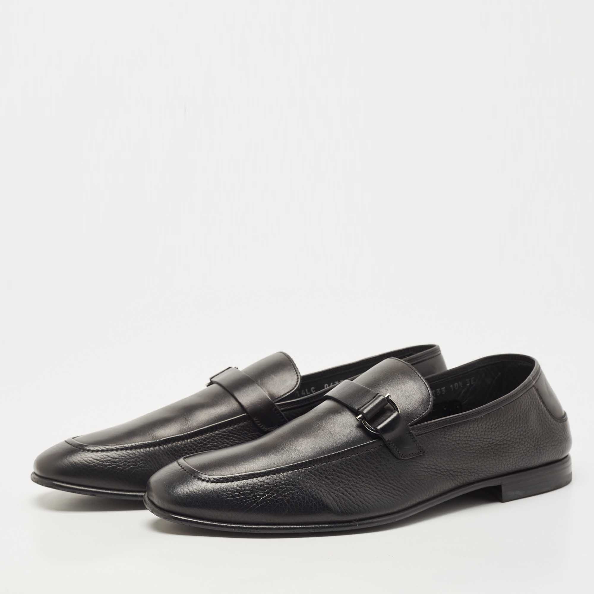 

Salvatore Ferragamo Black Leather Gancini Loafers Size