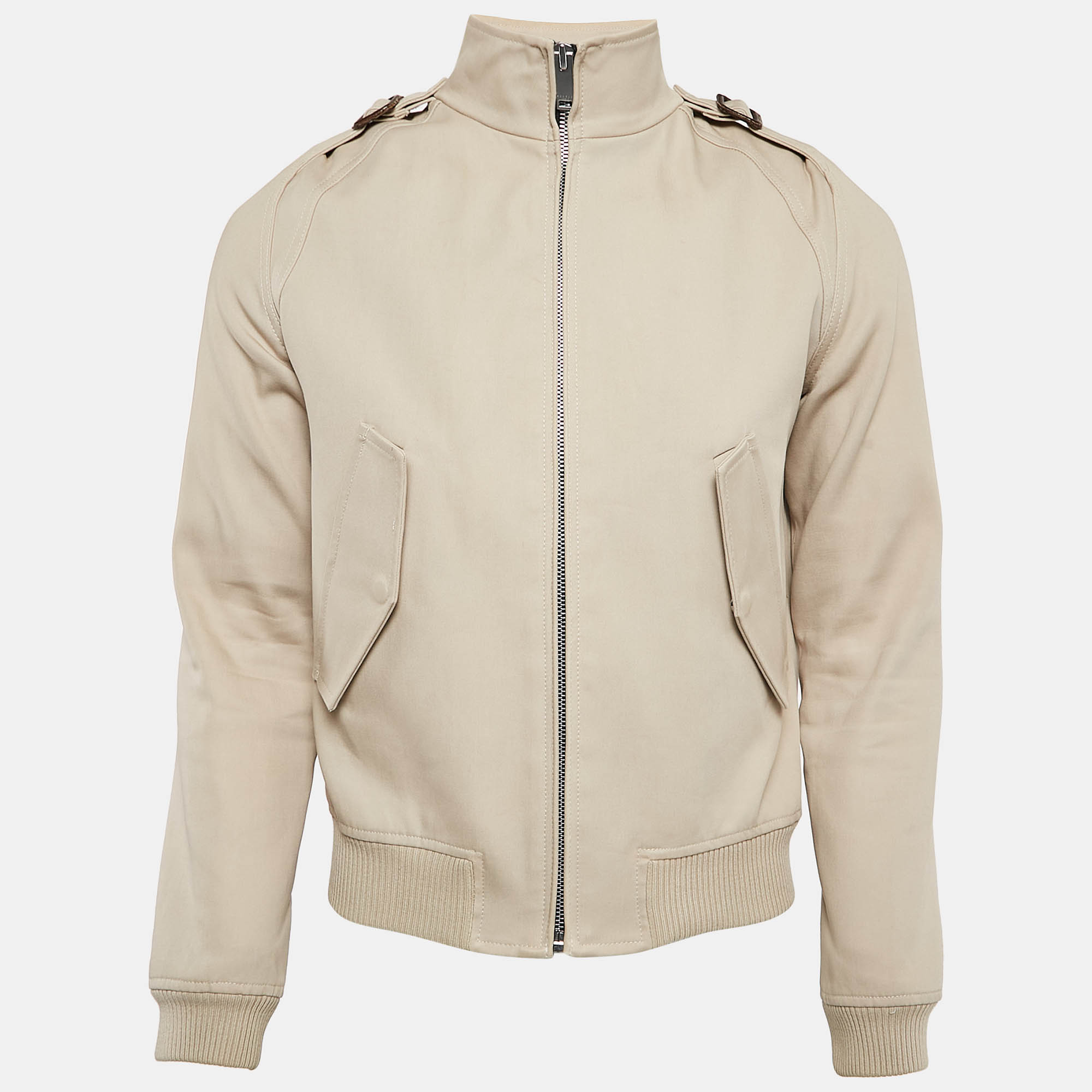 

Sandro Beige Cotton Zip-Up Jacket S