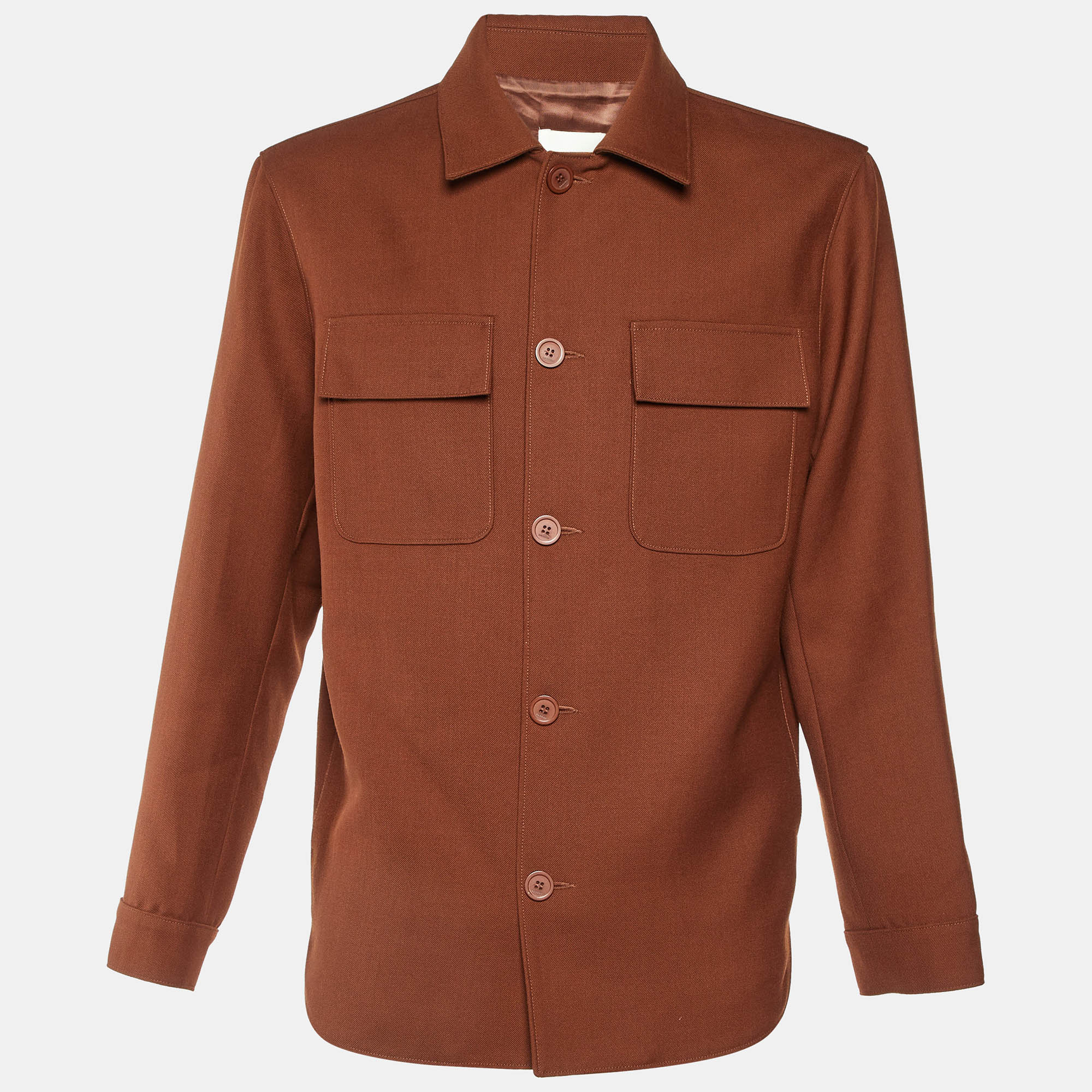 

Sandro Brown Wool Blend Single Breasted Jacket L