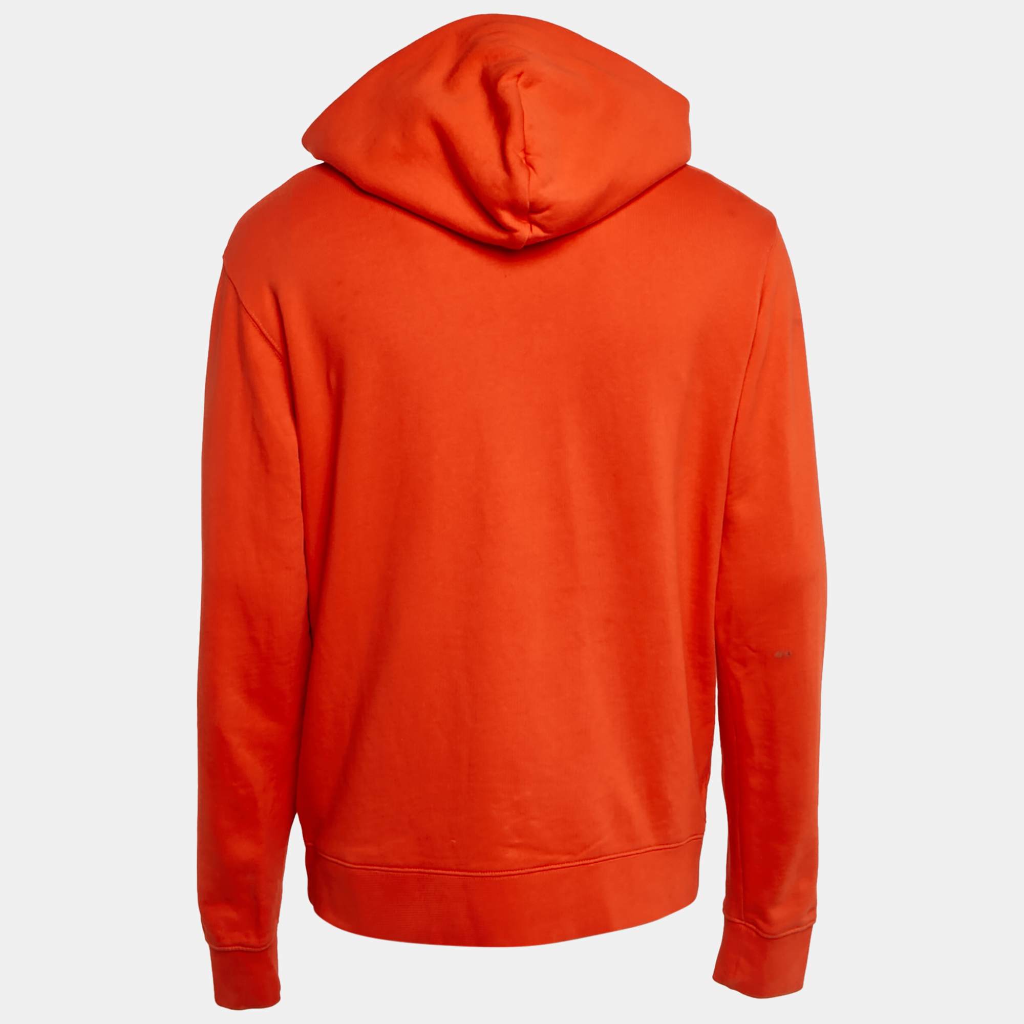 Sandro Dark Orange Logo Embroidered Cotton Hoodie M 