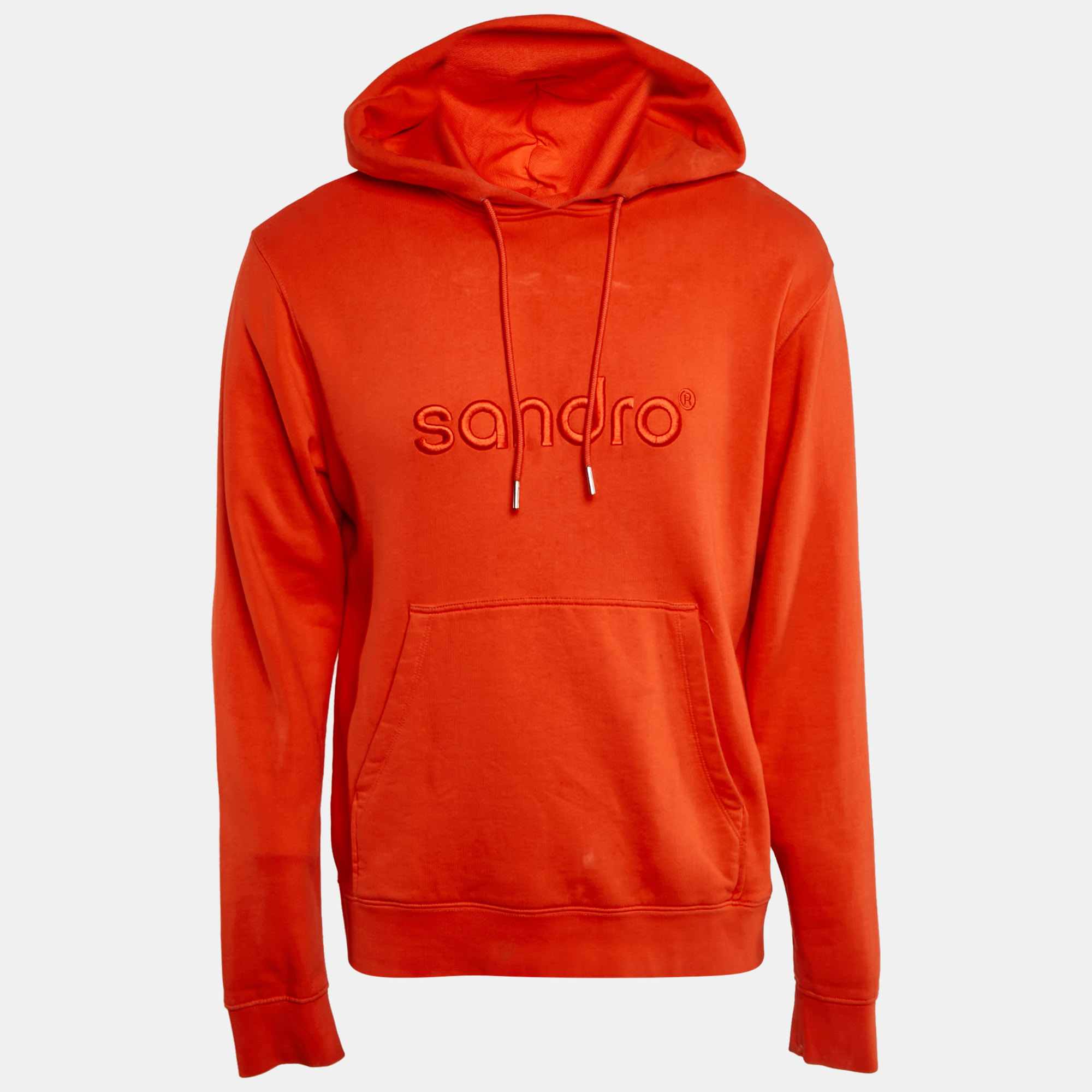 

Sandro Dark Orange Logo Embroidered Cotton Hoodie M