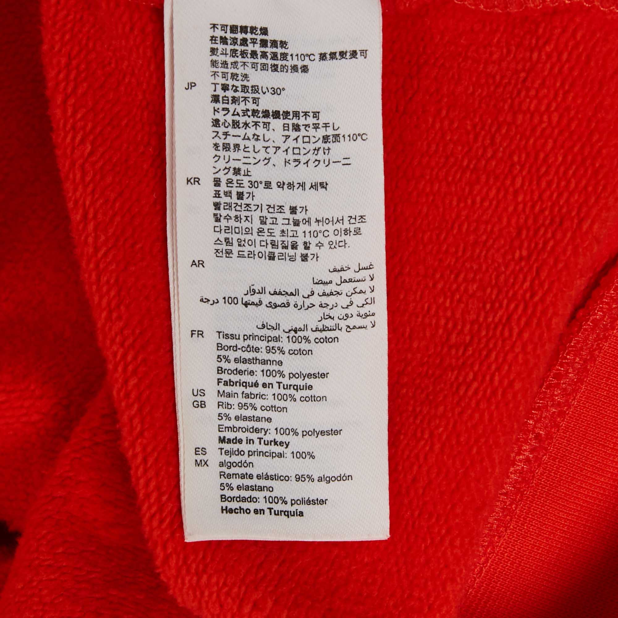 Sandro Dark Orange Logo Embroidered Cotton Hoodie M 
