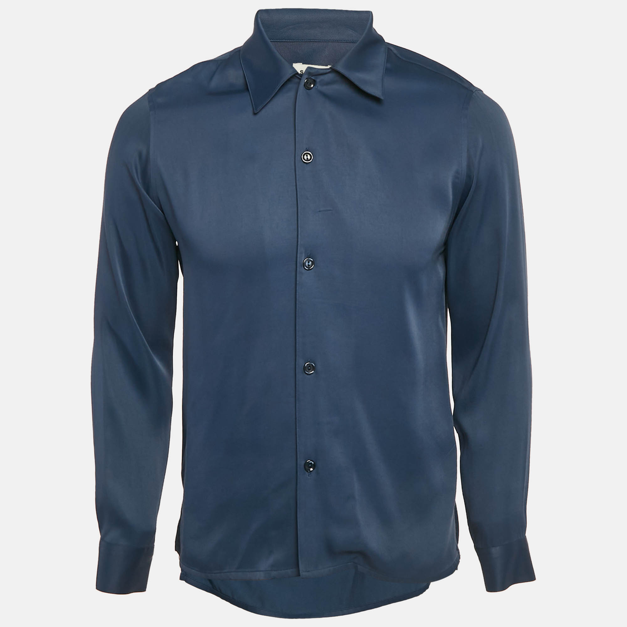 

Sandro Blue Satin Requin Shirt XS