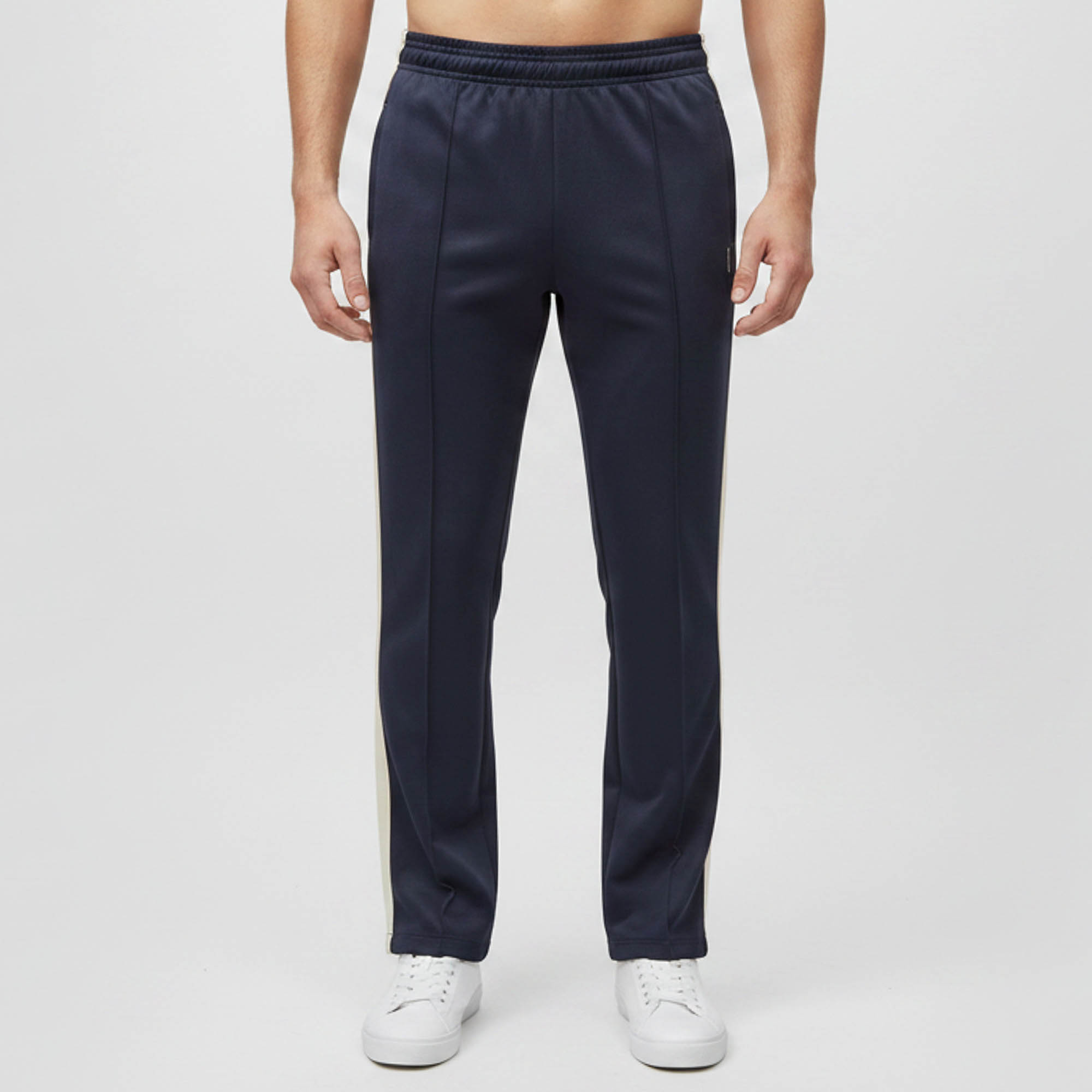 Pre-owned Sandro Teal Blue Side Trim Detail Jersey Jogger Pants M In Navy Blue