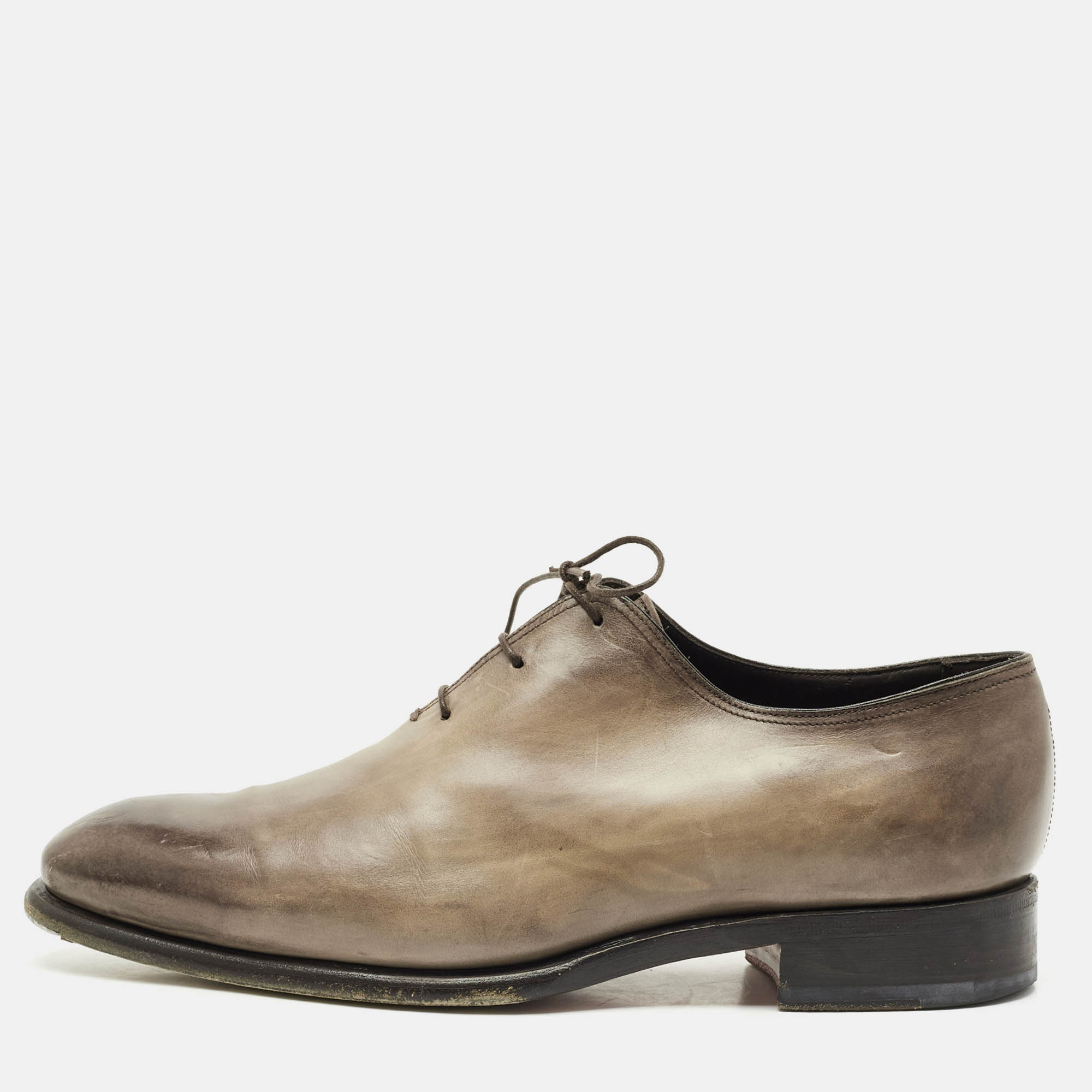 

Santoni Beige/Brown Ombre Leather Lace Up Oxfords Size 41.5