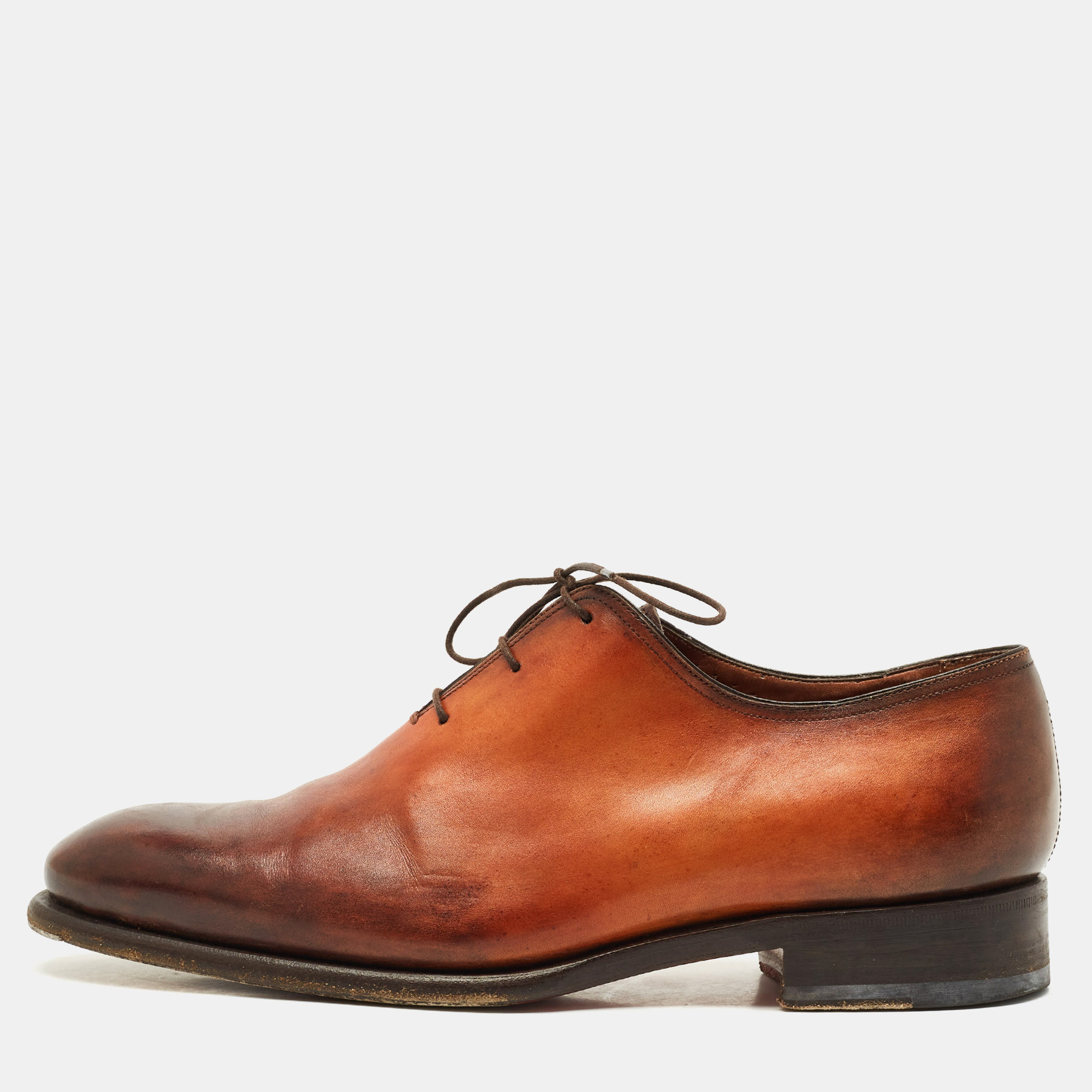

Santoni Ombre Brown Leather Lace Oxfords Size 41.5