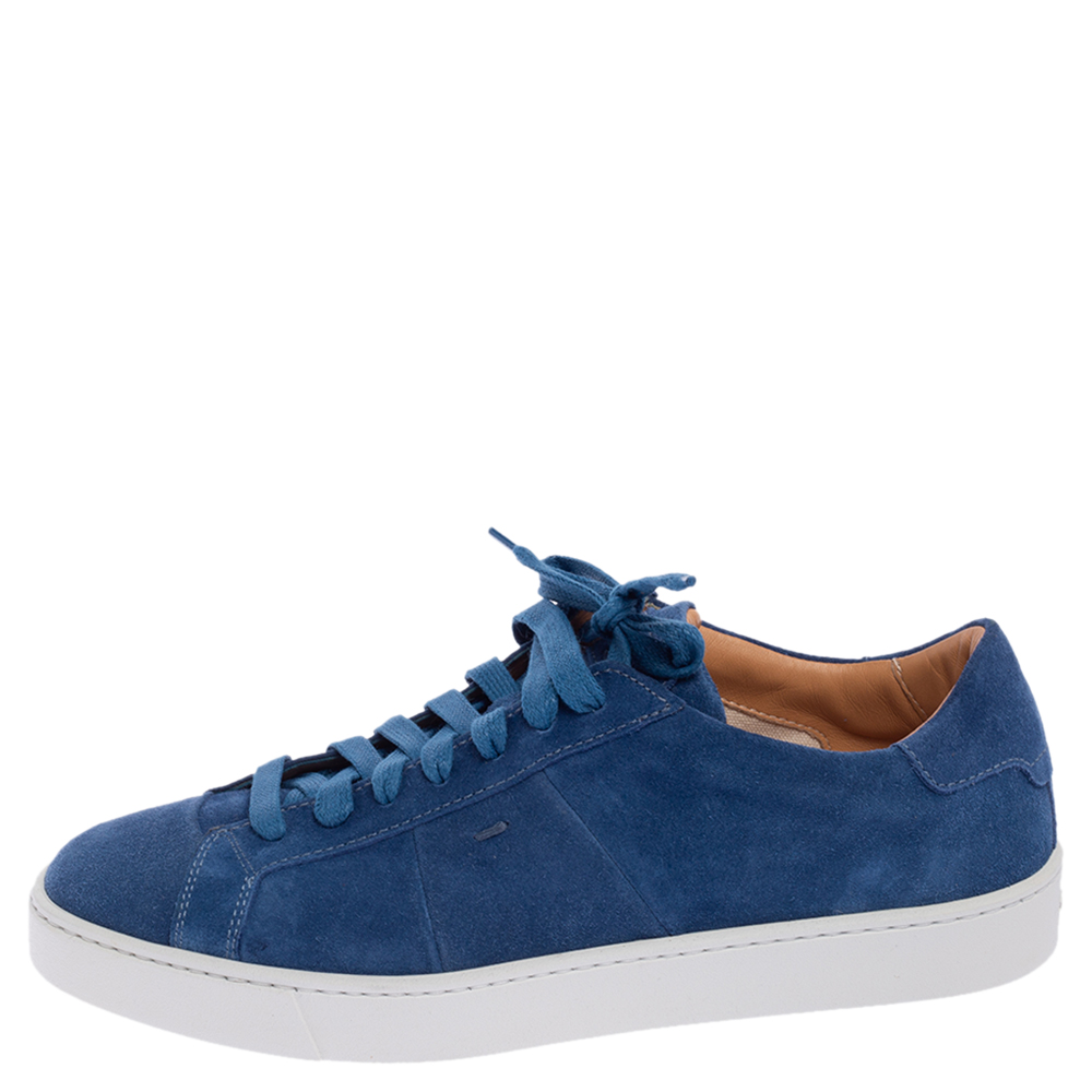 

Santoni Blue Suede Low-Top Sneakers Size