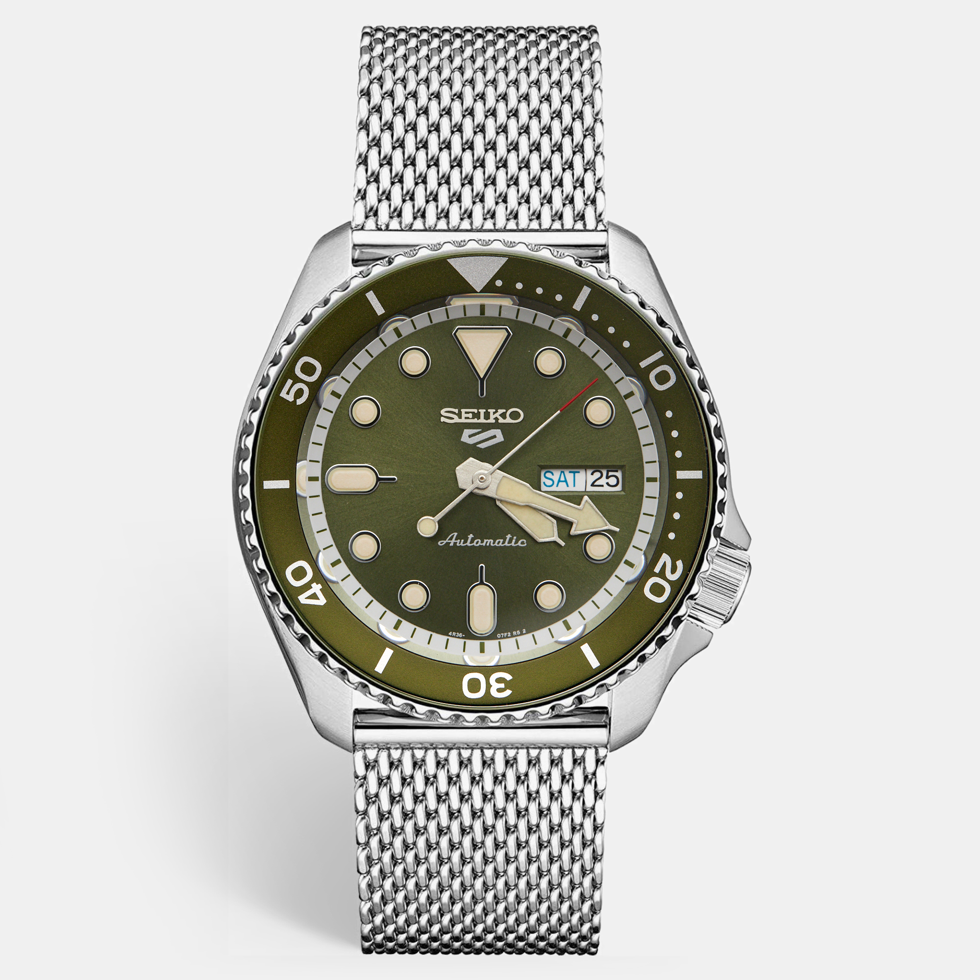 Seiko 5 Sport SRPD75K1 Green Dial Stainless Steel Mens Wristwatch 42 mm