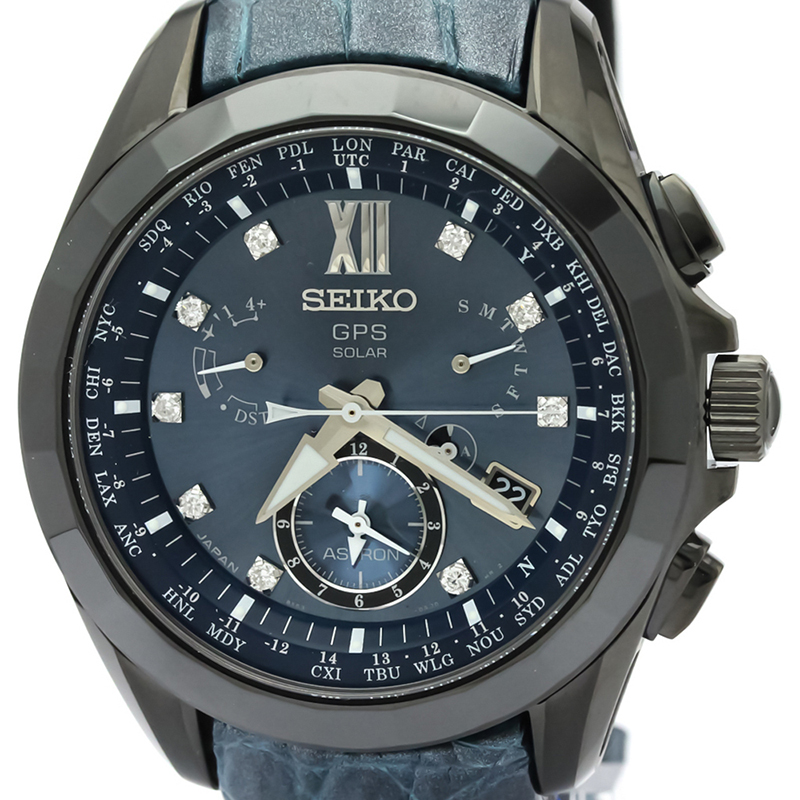 

Seiko Blue Diamond Ceramic and Leather Astron LTD SBXB081 Men's Wristwatch