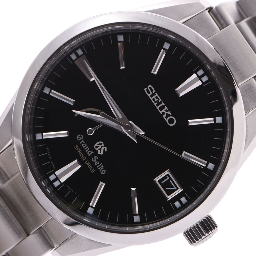 

Seiko Black Stainless Steel Grand Seiko Spring Drive SBGA101 Men's Wristwatch