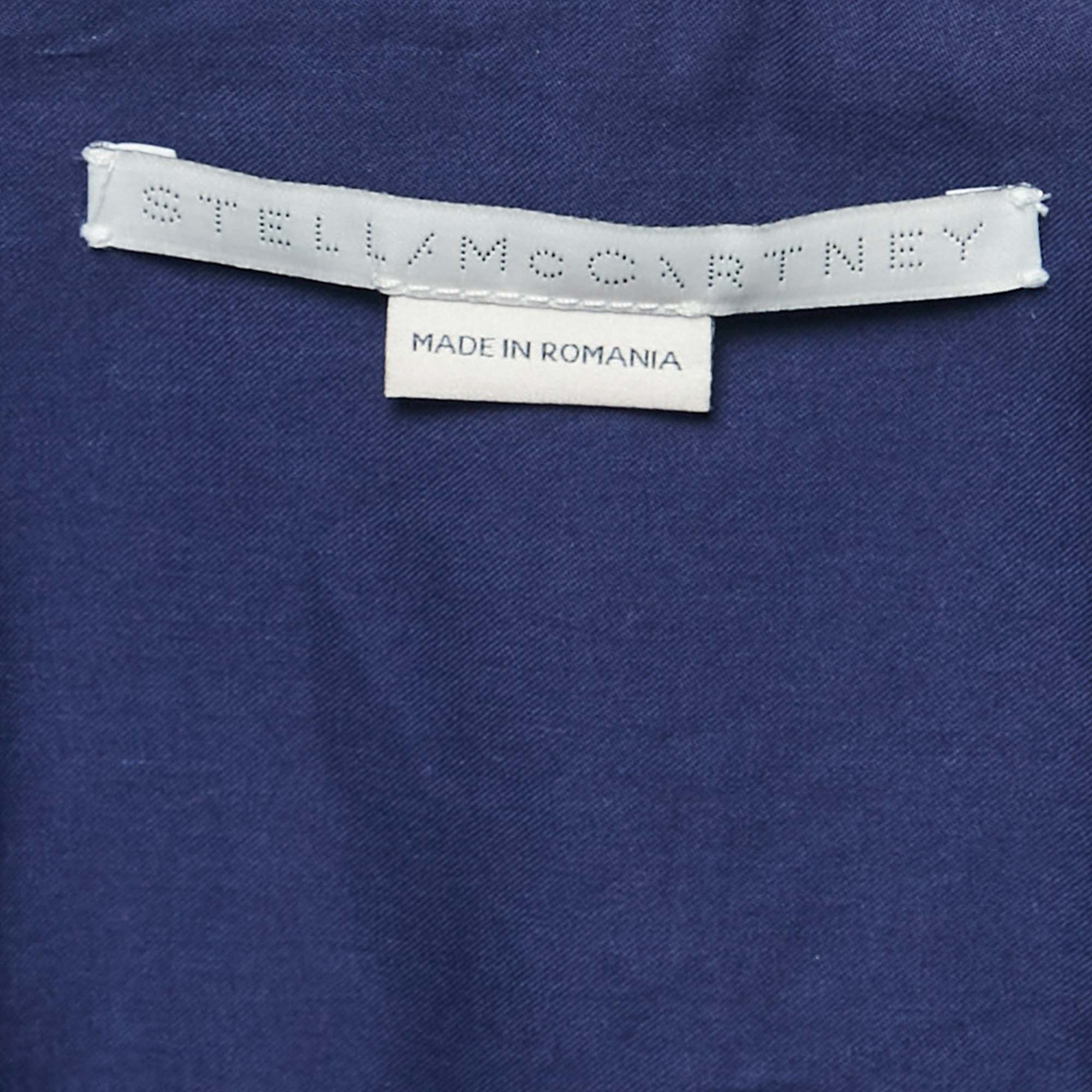 Stella McCartney Navy Blue Swallows Embroidered Cotton Shirt M 