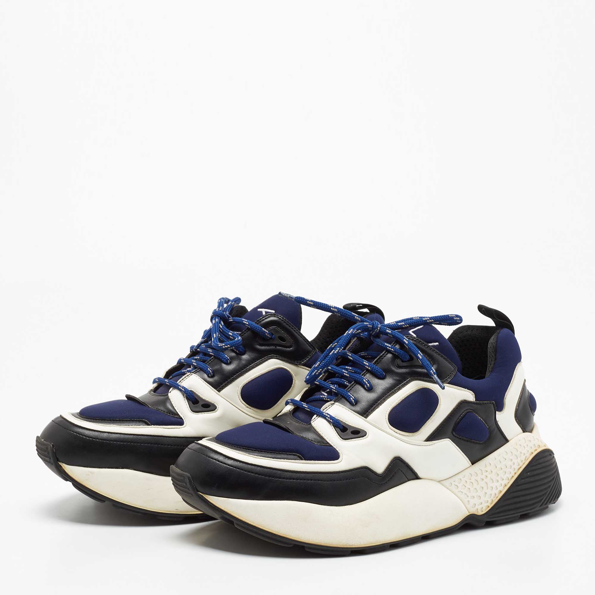 

Stella McCartney Blue faux Leather and Fabric chunky Sneakers Size, Black