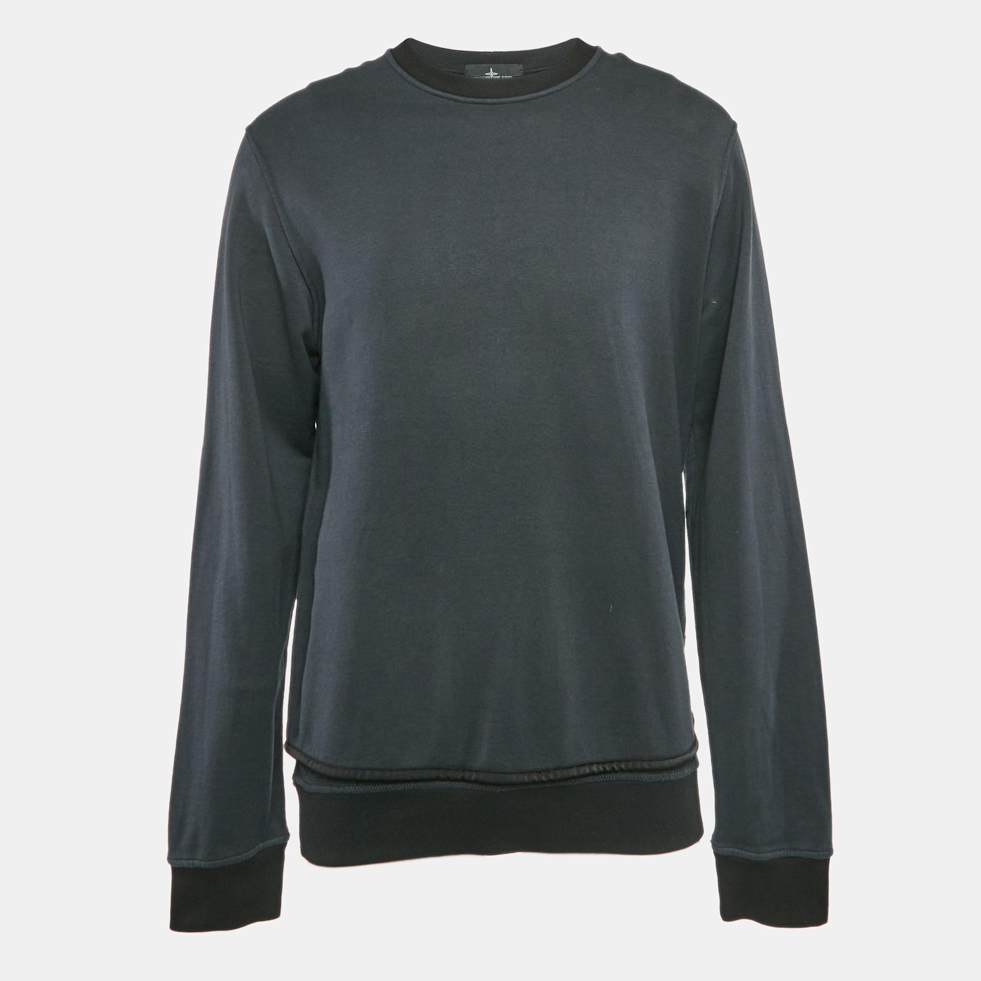 

Stone Island Black Printed Cotton Crew Neck Sweatshirt L