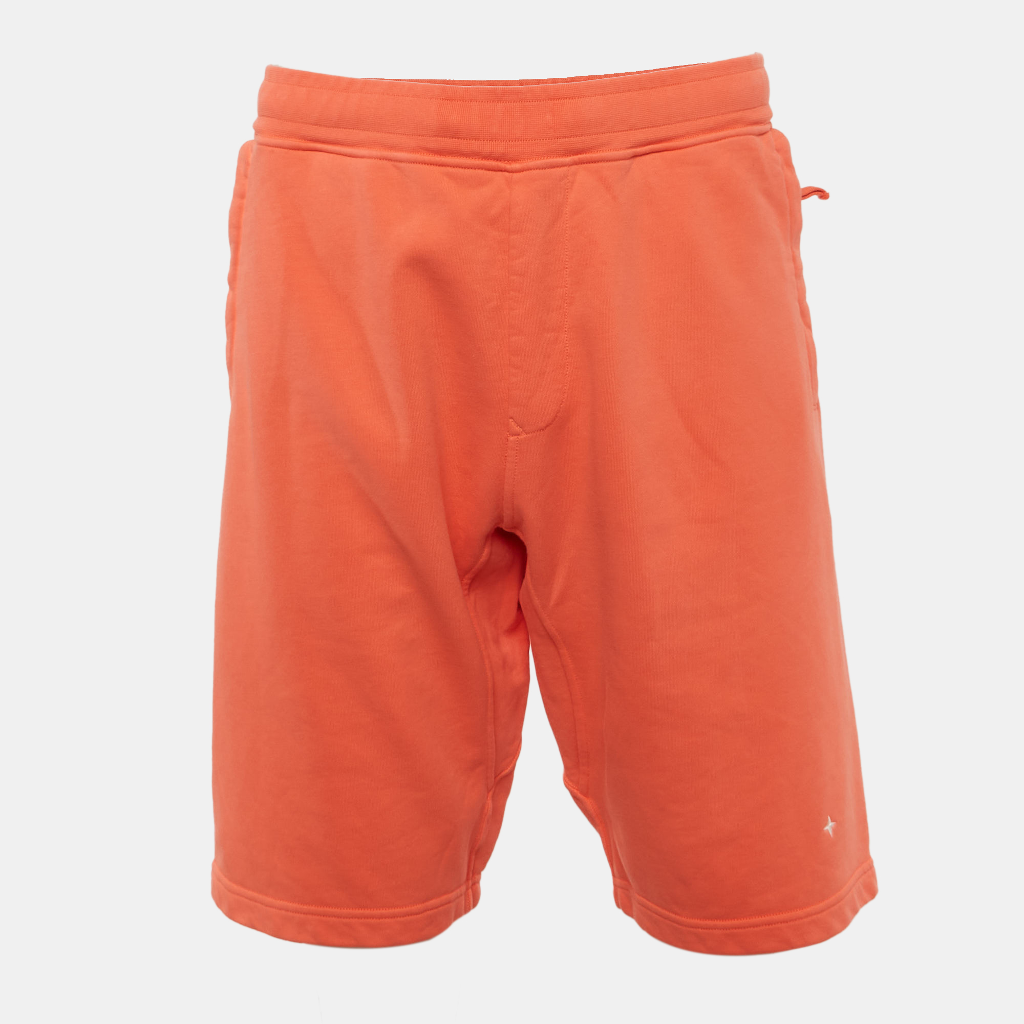 

Stone Island Orange Cotton Fleece Shorts L