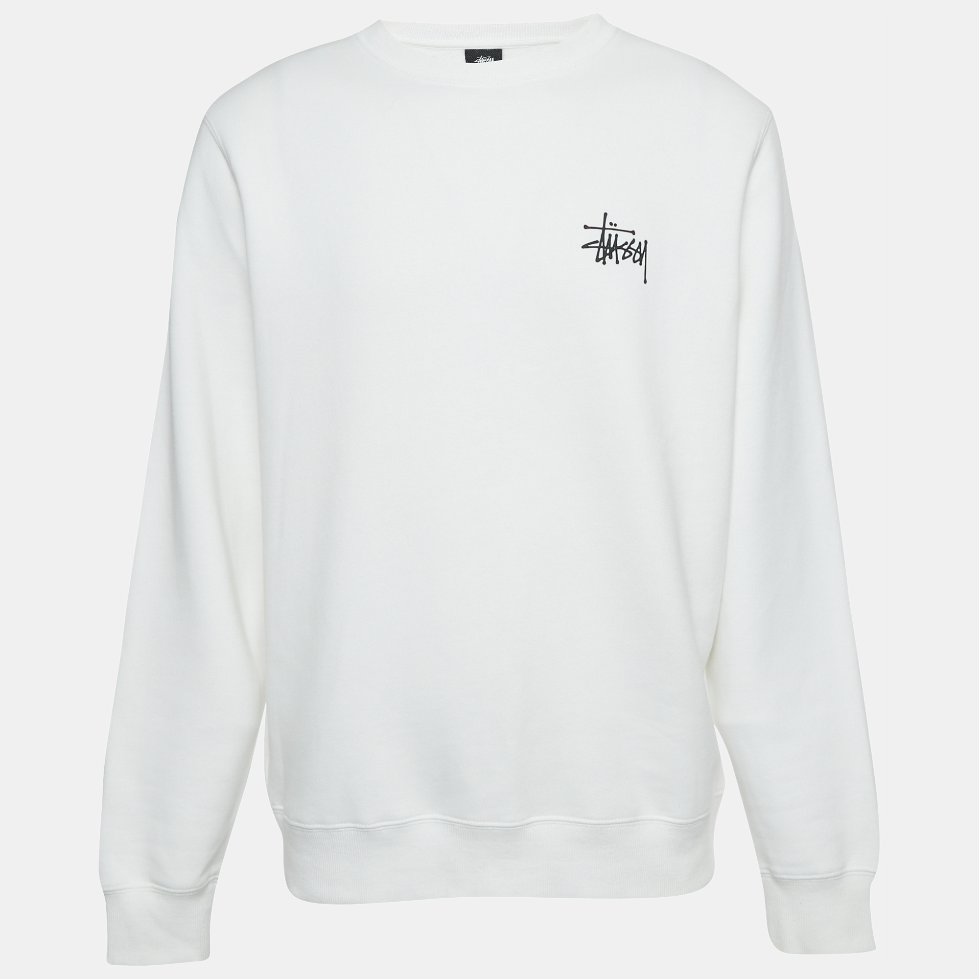 

Stussy White Cotton Knit Crewneck Sweatshirt M