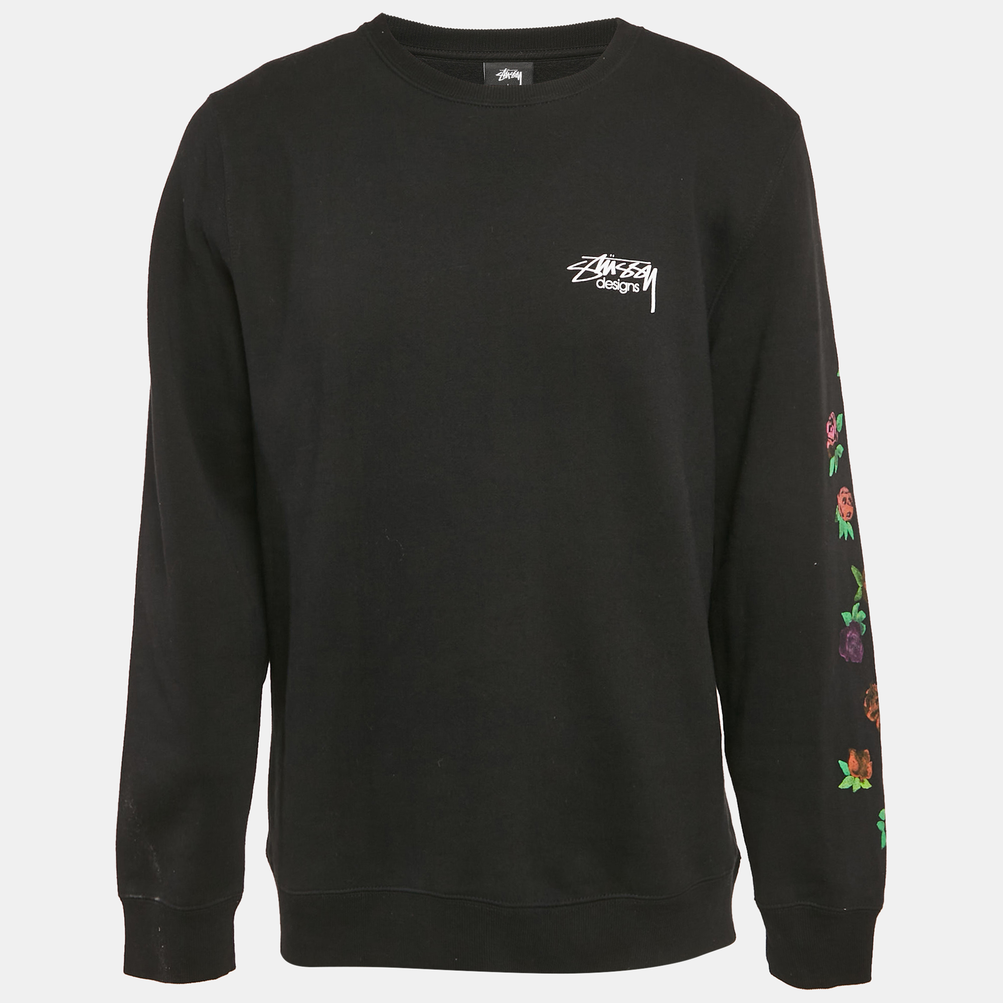 

Stussy Black Printed Cotton Sweatshirt L