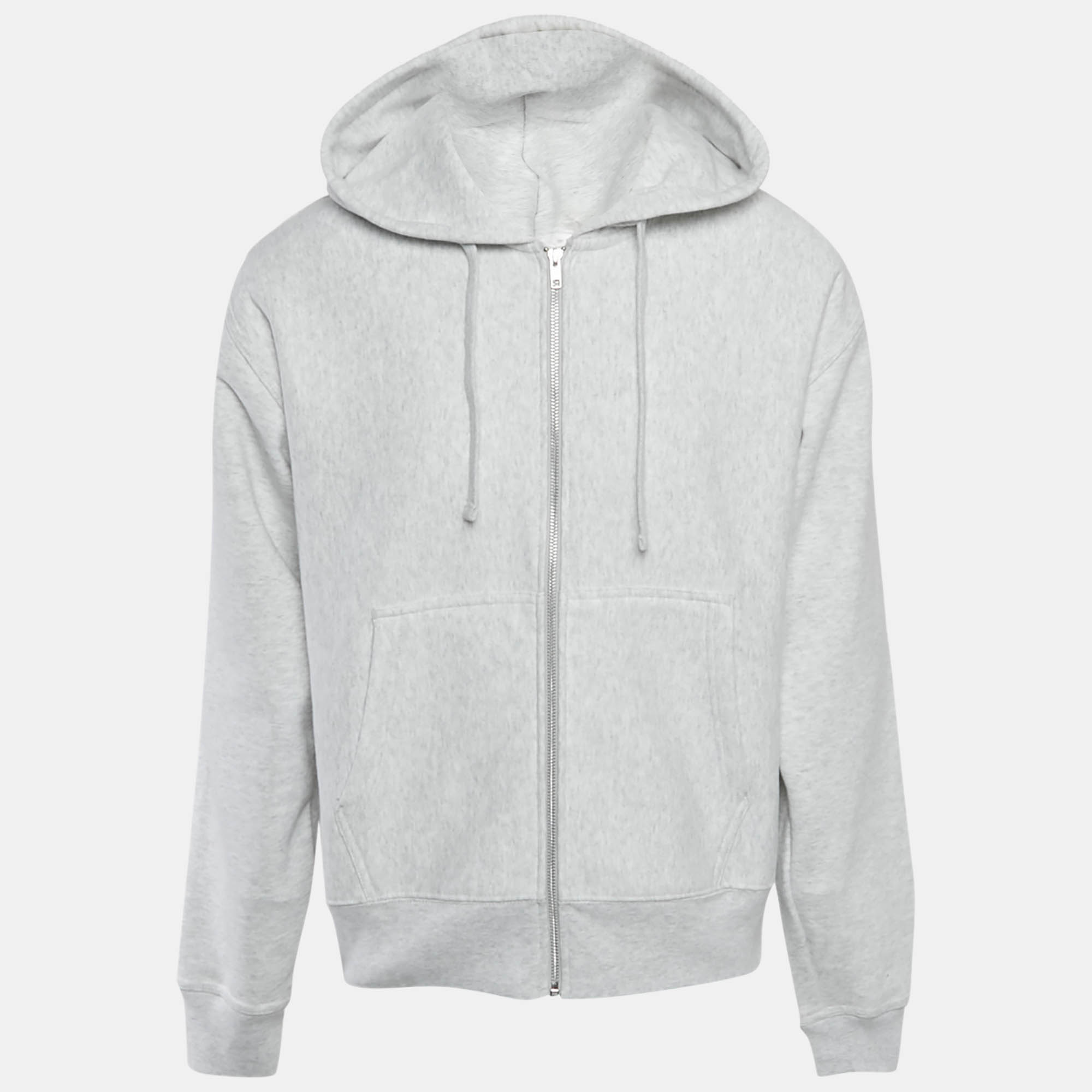 

Stussy Grey Printed Cotton Zip-Up Hooded Jacket M
