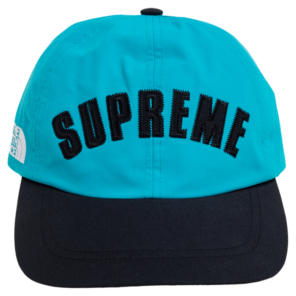 

Supreme X The North Face Teal Arc Logo 6 Panel Hat, Blue