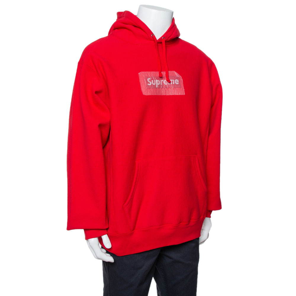 

Supreme Red Cotton Swarovski Box Logo Hoodie