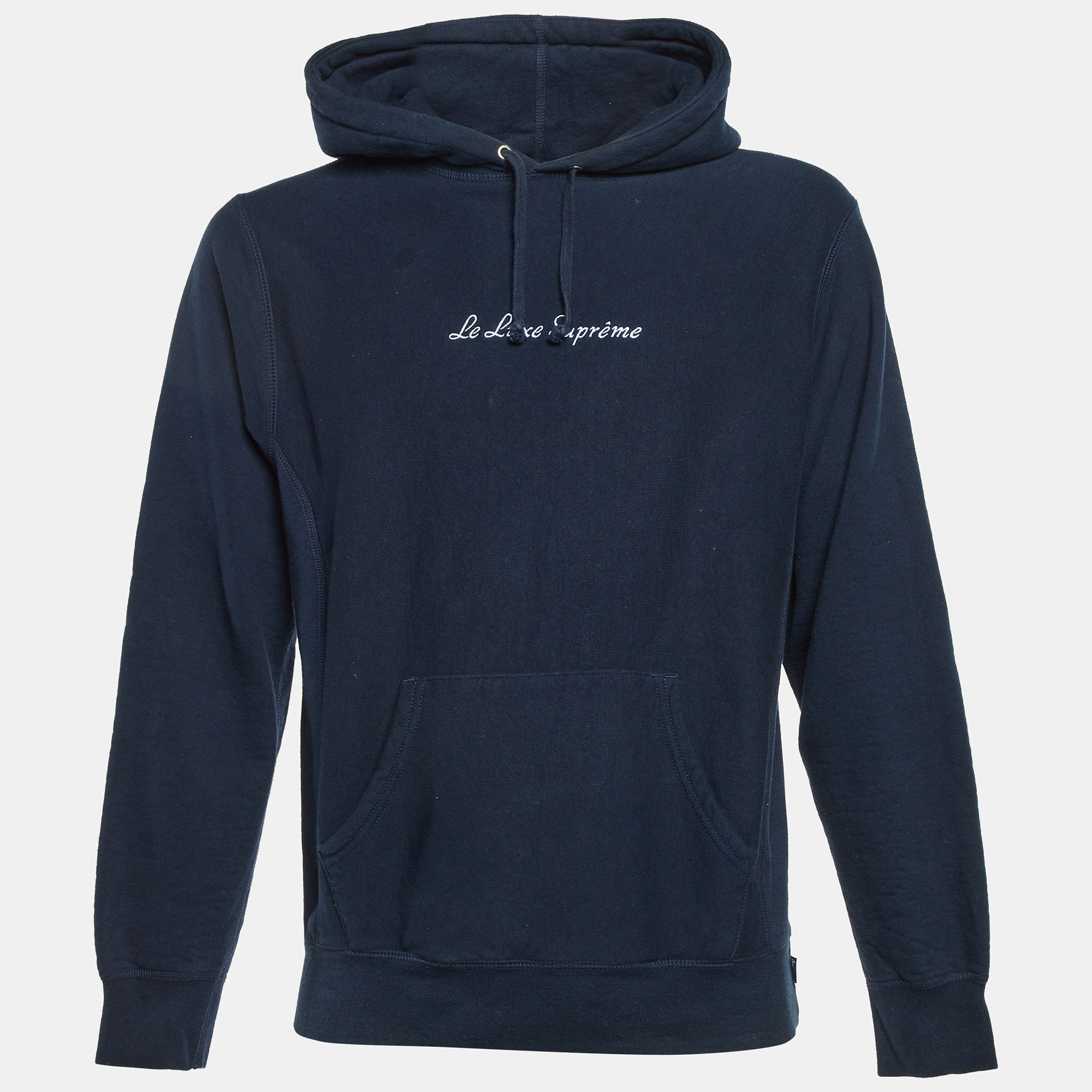Supreme Dark Blue Le Luxe Supreme Cotton Hoodie M