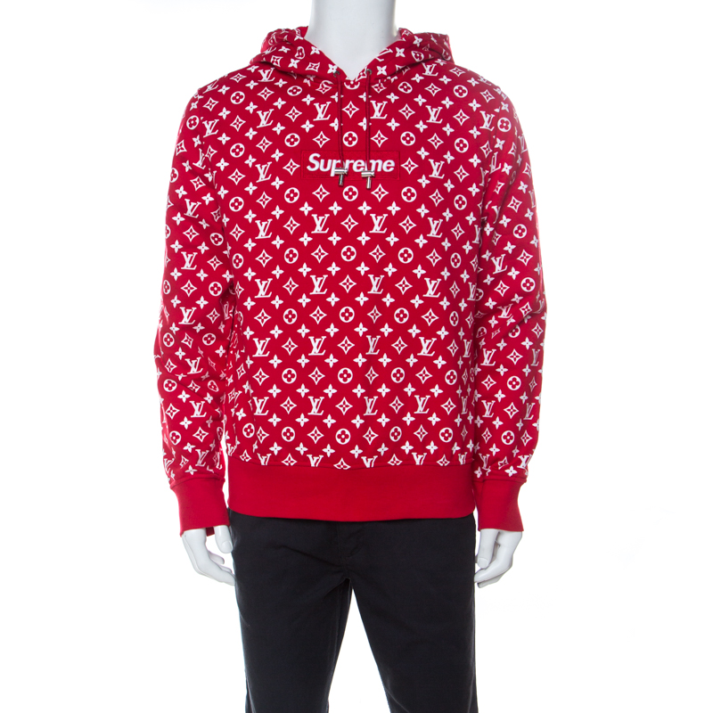 Buy Supreme X Louis Vuitton Red Box Logo Hooded Jacket L 237524 at best price | TLC