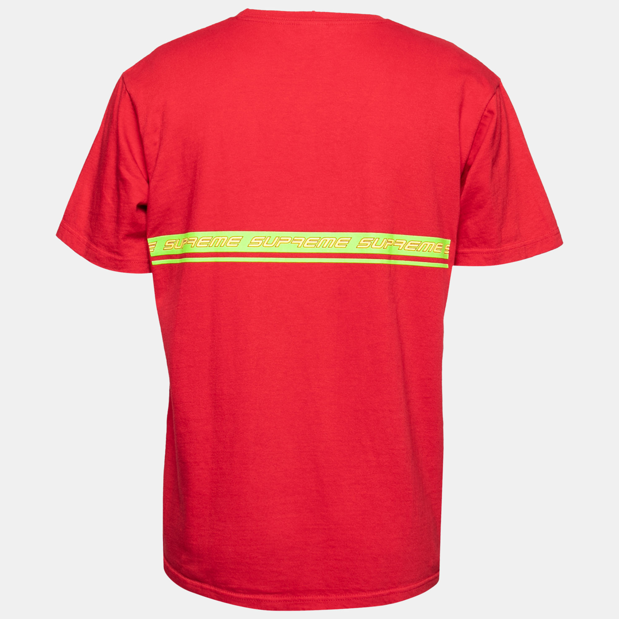 

Supreme Red Cotton Logo Print Oversized T-Shirt