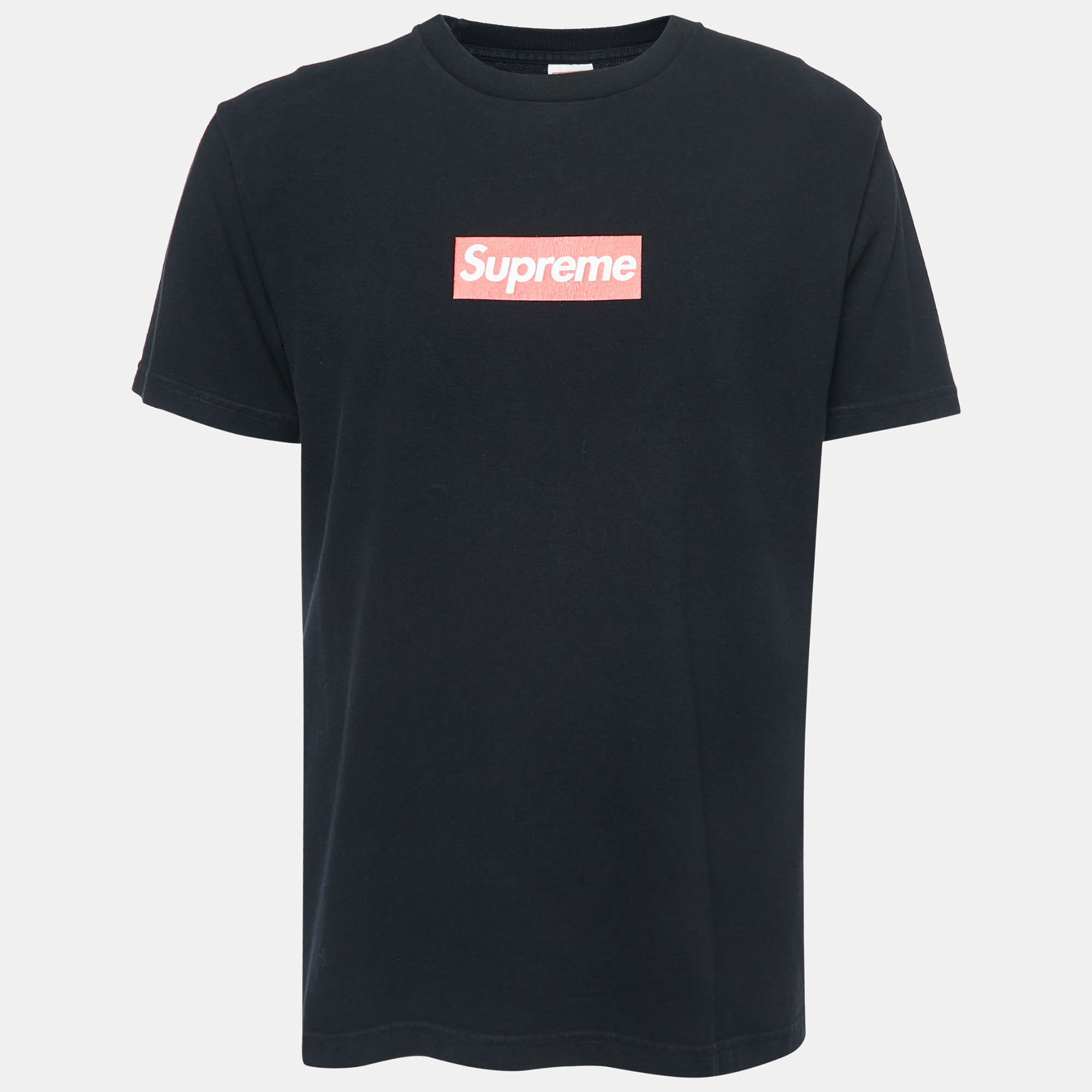

Supreme Black Logo Print Pre-Shrunk Cotton Half Sleeve T-Shirt