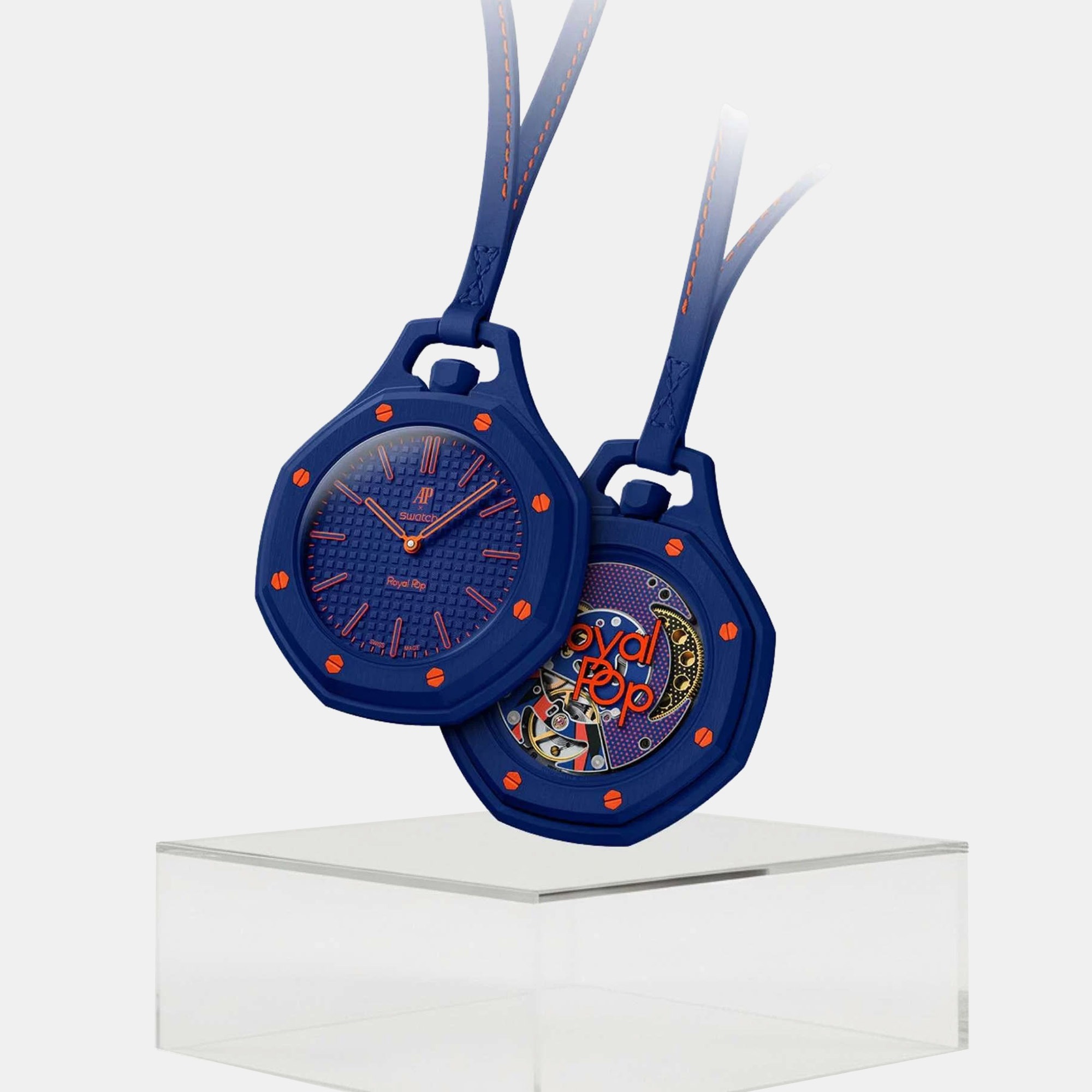 

Swatch x Audemars Piguet Royal Pop Orenji Hachi Bioceramic Mechanical Watch, Blue