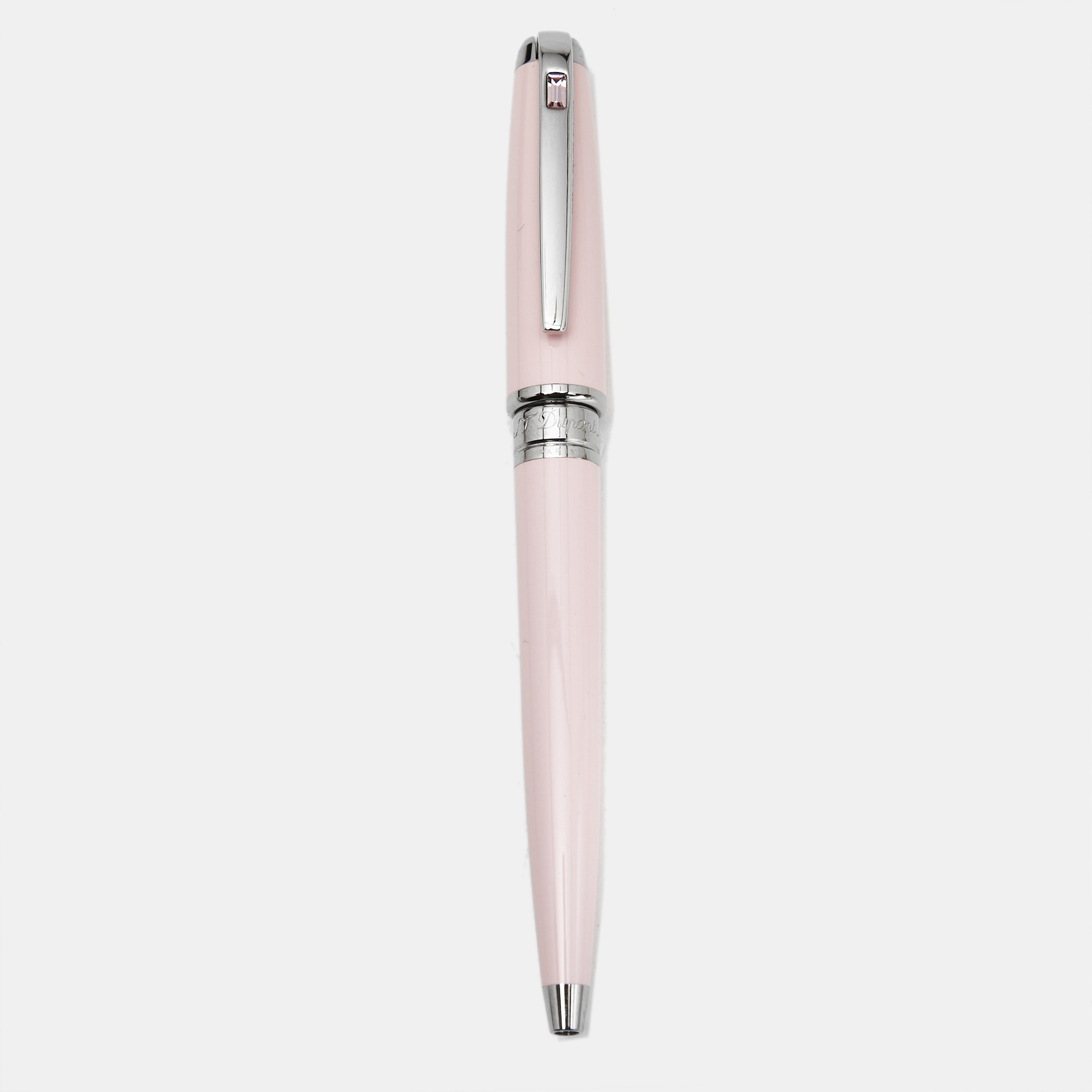 

S.T. Dupont Mini Olympio Pink Lacquer Silver Tone Ballpoint Pen
