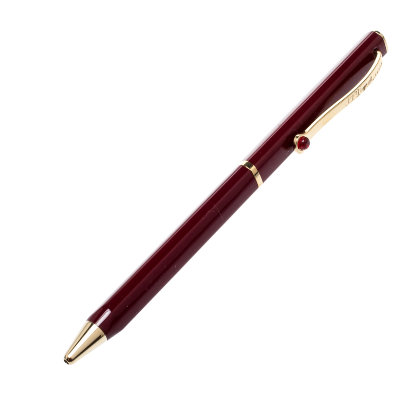 S.T. Dupont Mon Dupont Lotus Red Lacquer Gold Finish Ballpoint Pen