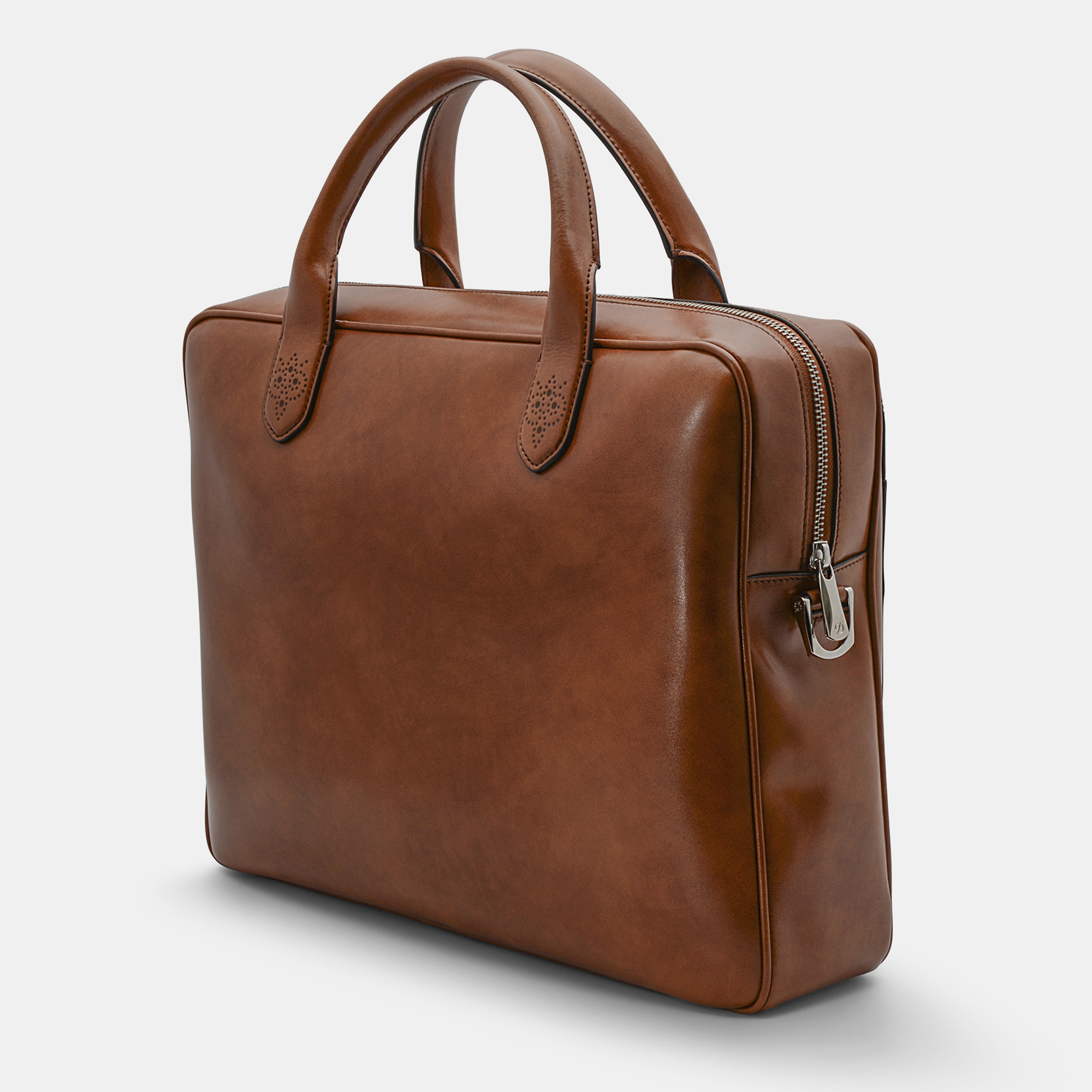 

S.T. Dupont Derby Brown Leather Portfolio Laptop Briefcase