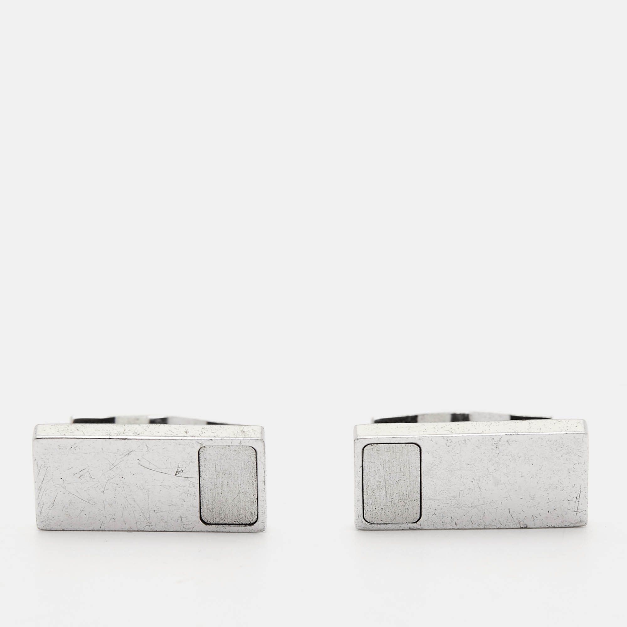 Pre-owned St Dupont Silver Tone Cufflinks